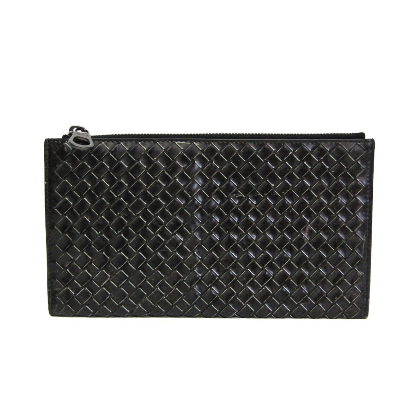 Clutch Bag Leather Pouch Bottega Veneta: Clutch Bag Leather Pouch Bottega Veneta Bottega Veneta's Intrecciato 506323 Clutch Bag is a sleek and sophisticated leather pouch with a gunmetal zipper closure and card holder. Measuring 13cm x 23cm 