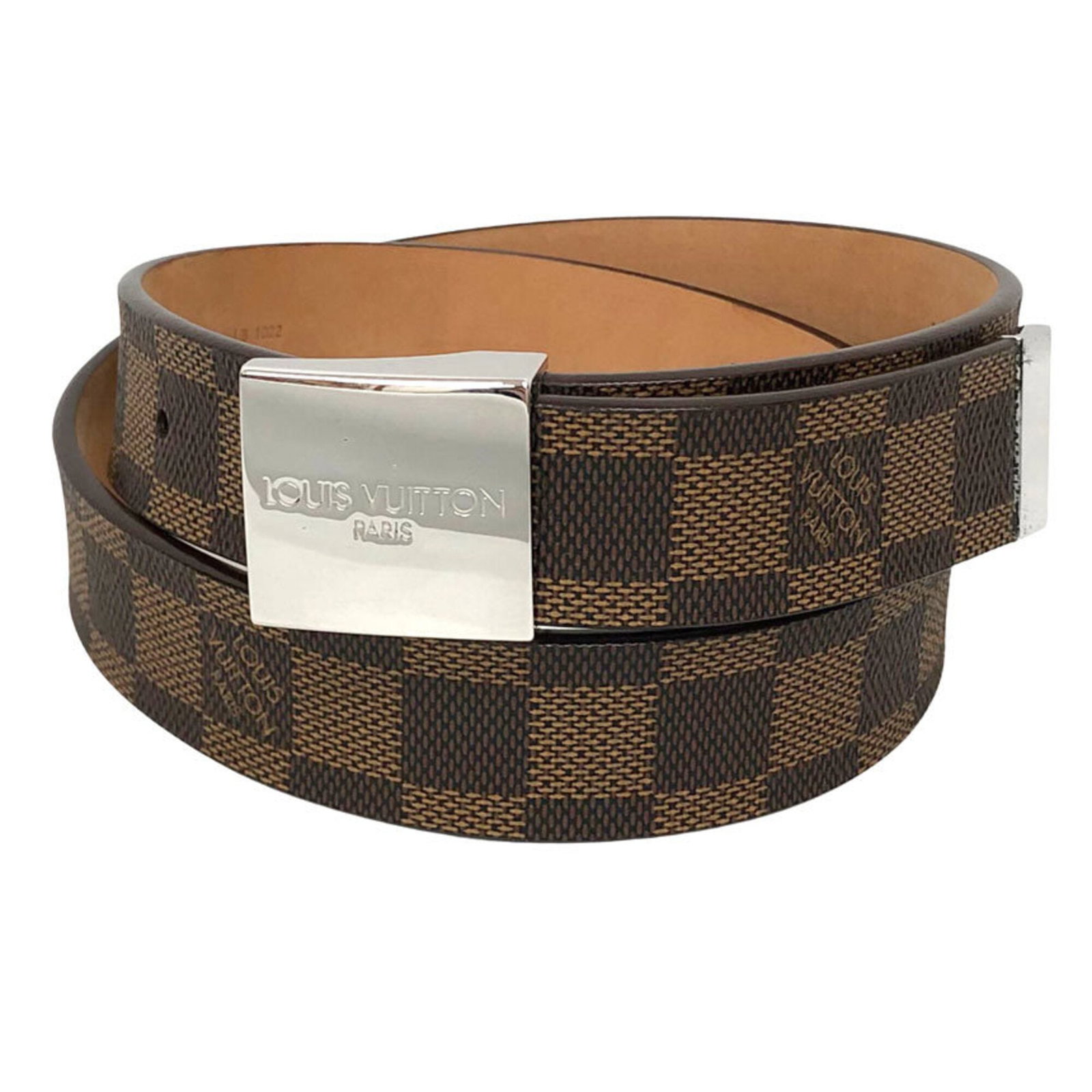 Standard belt by Louis Vuitton: Standard belt by Louis Vuitton Damier Canvas Ebene standard belt by Louis Vuitton, crafted from high-quality materials, features a classic design with a timeless 80cm-90cm length. This iconic design i