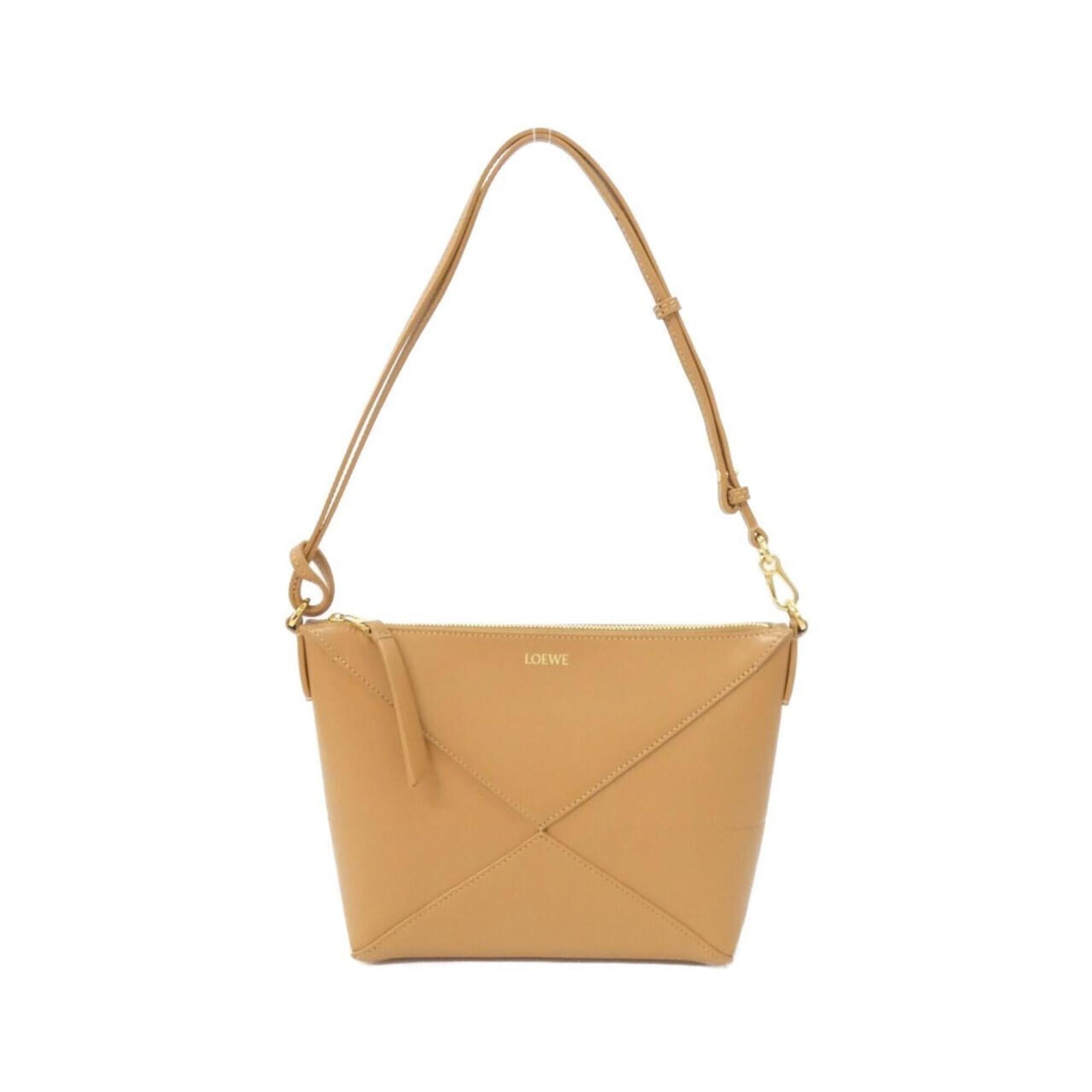 Shoulder Bag Handbag Leather Pouch Loewe: Shoulder Bag Handbag Leather Pouch Loewe Loewe's Calfskin Leather Shoulder Bag boasts a sleek, beige design with clean lines and a compact size, making it a versatile accessory for everyday use. Measu