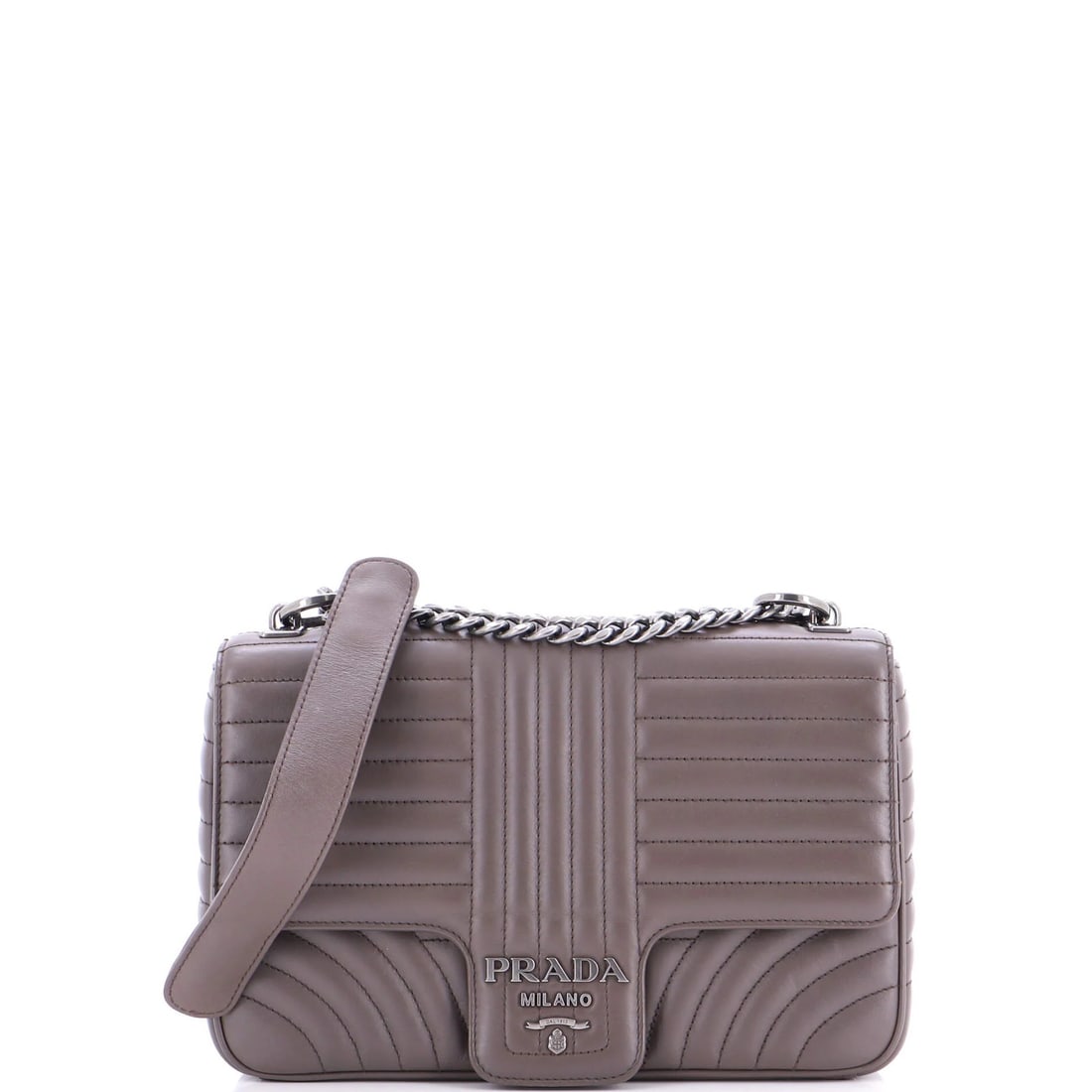 Prada Chain Flap Shoulder Bag Diagramme Quilted Leather Medium (1 of 8)