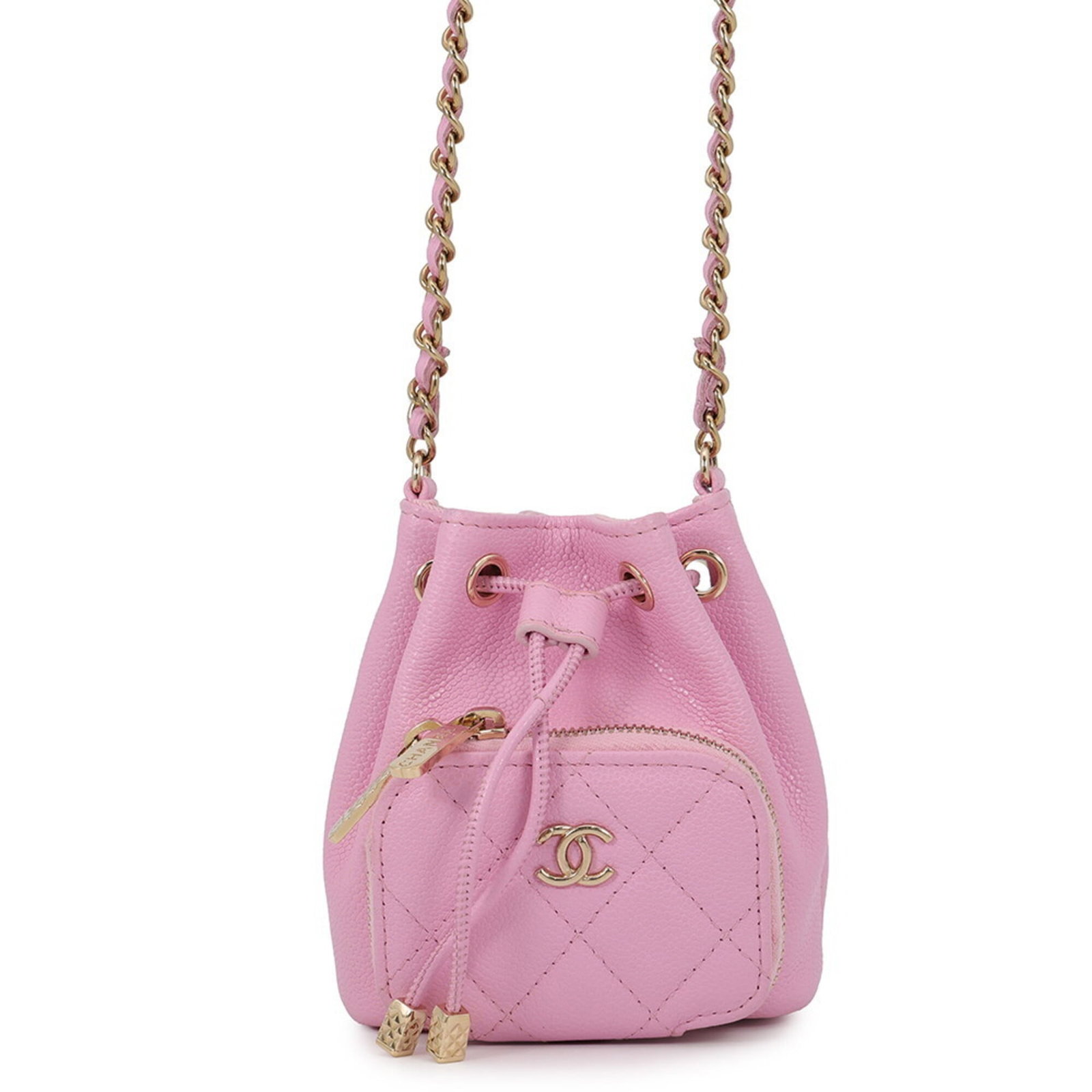 Calfskin Grained Shoulder Bag Handbag: Calfskin Grained Shoulder Bag Handbag Grained Calfskin Shoulder Bag in Pink. This elegant handbag features a luxurious grained calfskin material, adorned with gold hardware, and boasts a compact size