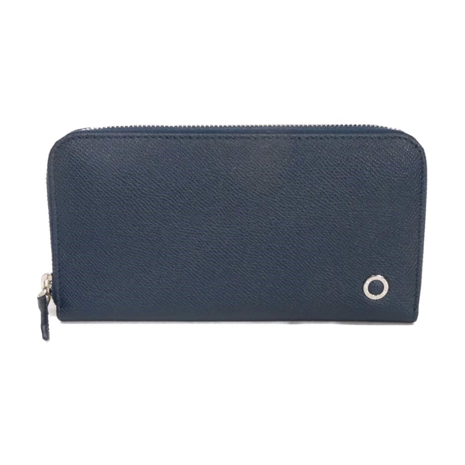Bvlgari Long Wallet (Bi-Fold) Leather: Bvlgari Long Wallet (Bi-Fold) Leather Bvlgari Long Wallet (Bi-Fold) Leather - A stylish and functional accessory, this bi-fold wallet features embossed leather, a zipper closure, and a sleek blue colo