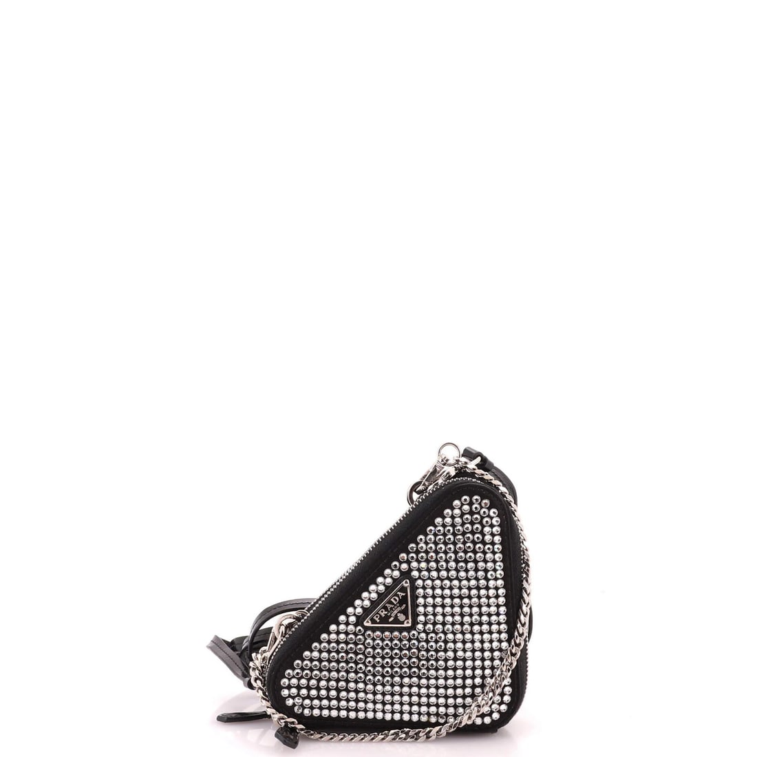 Crystal Satin Pouch Crossbody Double Embellished Mini Prada: Crystal Satin Pouch Crossbody Double Embellished Mini Prada Crystal Satin Pouch Crossbody Double Embellished Mini Prada - A stunning black crystal satin mini crossbody bag with a sleek double pouch
