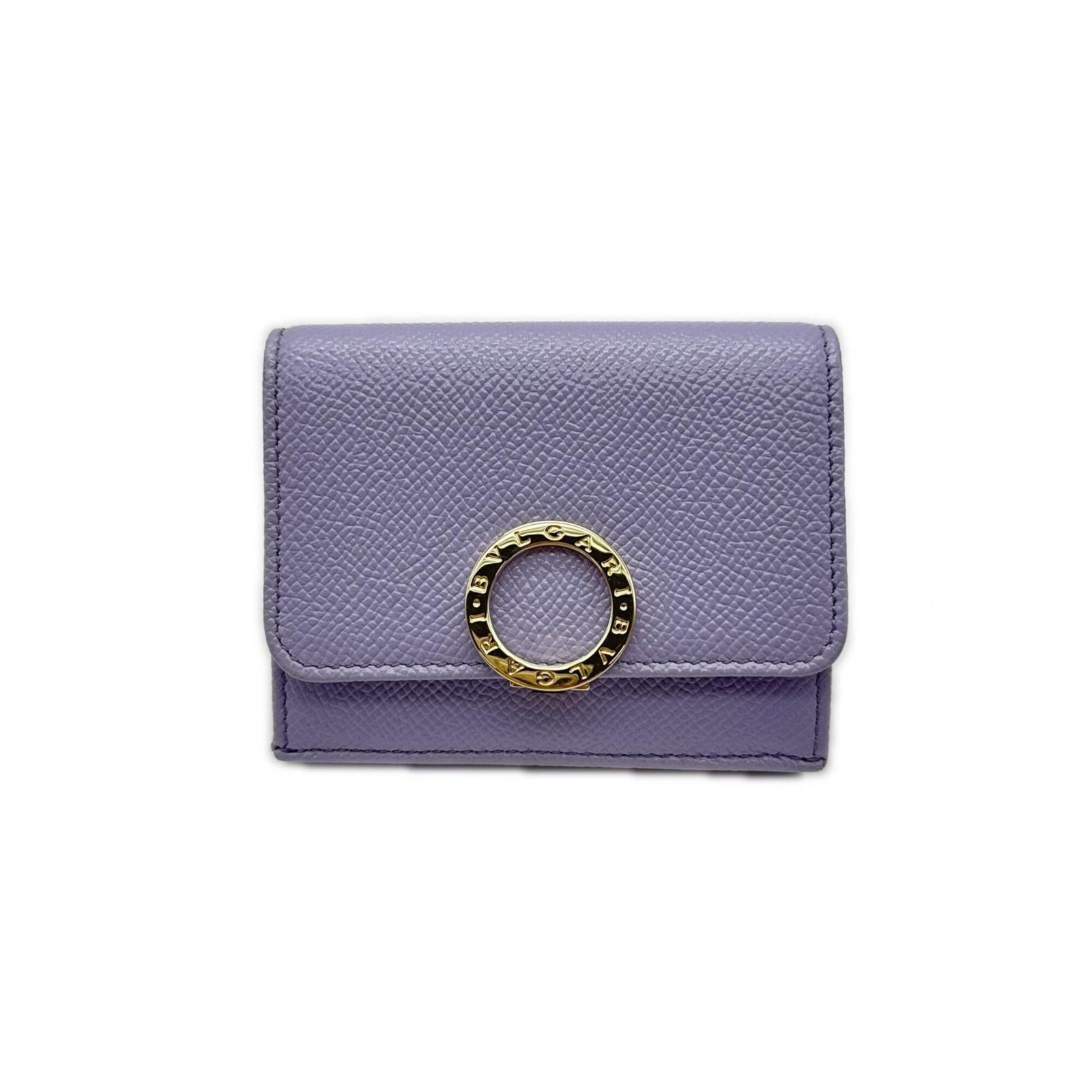 Bvlgari Wallet (Tri-Fold) Leather: Bvlgari Wallet (Tri-Fold) Leather Bvlgari's tri-fold leather wallet is a stylish and practical accessory, featuring a rich purple color and sleek design. Made from high-quality leather, this wallet