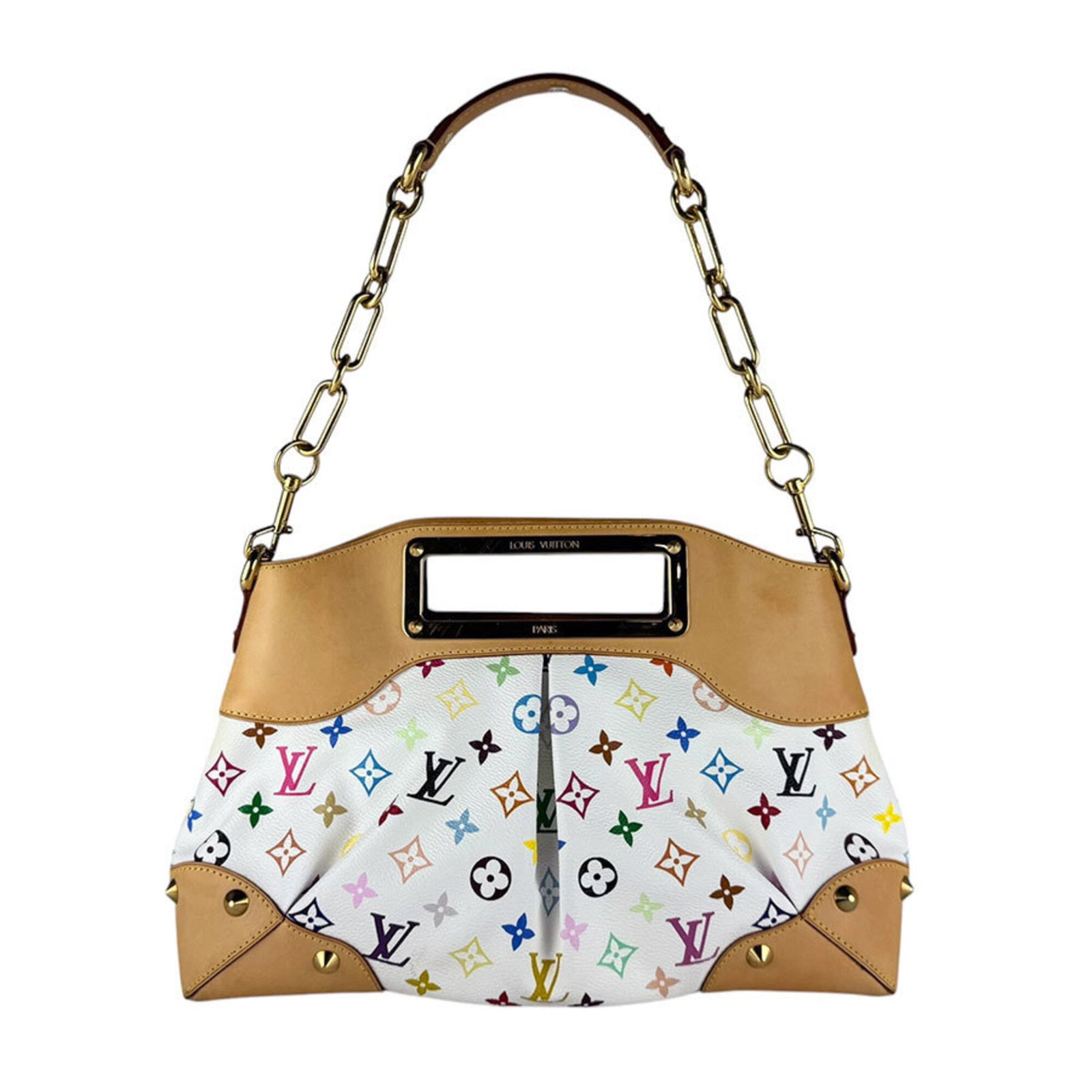 Vuitton Handbag Monogram Bag Multicolore Shoulder: Vuitton Handbag Monogram Bag Multicolore Shoulder Monogram Multicolore Vuitton Handbag. This Louis Vuitton shoulder bag features a unique multicolore monogram pattern in blanc, adding a touch of