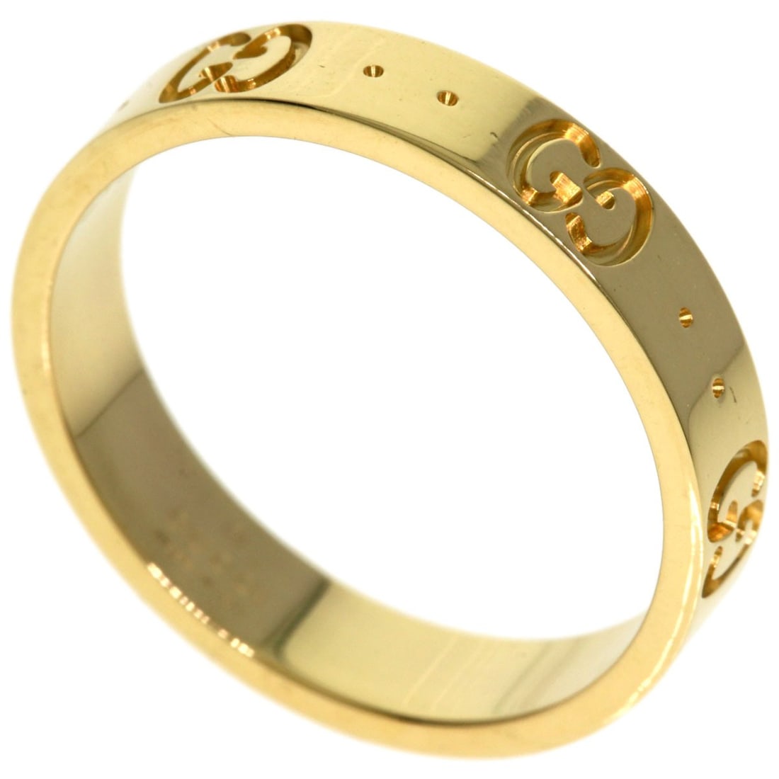 Gucci Icon Yellow Gold K18 Ring: Gucci Icon Yellow Gold K18 Ring K18 Yellow Gold K18 is a hallmark of exceptional quality, and this Gucci Icon Ring showcases it. The ring's gold metal exterior and K18 purity make it a standout piece,