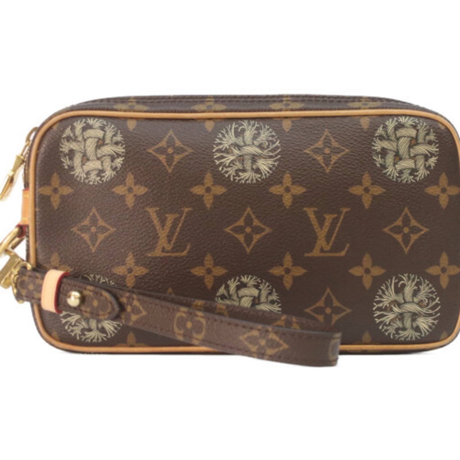 Vuitton Monogram Clutch Bag Louis: Vuitton Monogram Clutch Bag Louis Brown Vuitton Monogram Clutch Bag with Gold Hardware. This Louis Vuitton clutch bag features the iconic monogram pattern and gold hardware, adding a touch of luxury