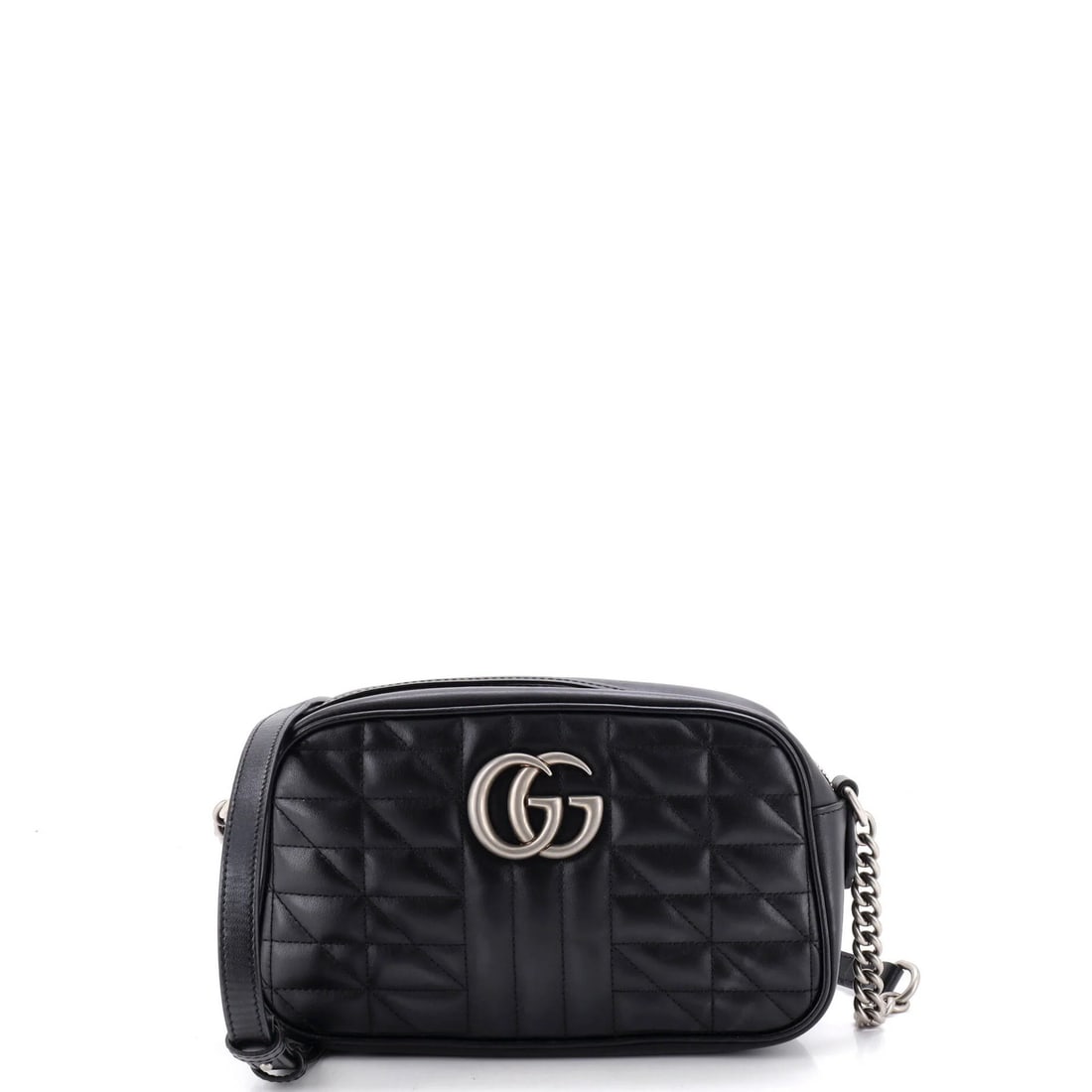 Marmont Leather Small Mixed Matelasse Gucci Bag Shoulder: Marmont Leather Small Mixed Matelasse Gucci Bag Shoulder Small Marmont Leather Gucci Cross Body Bag with Mixed Matelasse Exterior in Black. This 5.5" x 9.5" x 3" shoulder bag features a unique mixed m