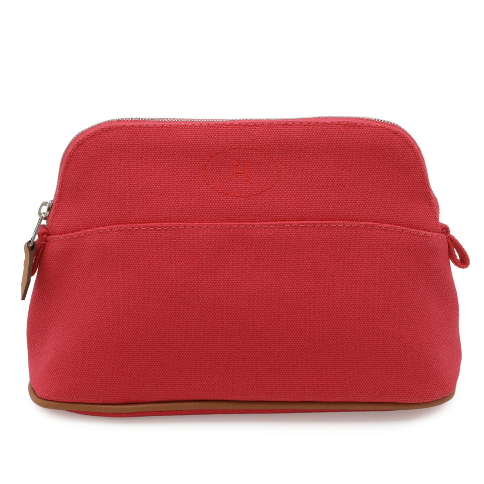 Pouch Canvas Hermes: Pouch Canvas Hermes Pouch Canvas by Hermes, a stylish and compact accessory from France, features a vibrant fuchsia canvas material. Measuring 13.5cm x 21cm x 7cm, this pouch is a versatile and