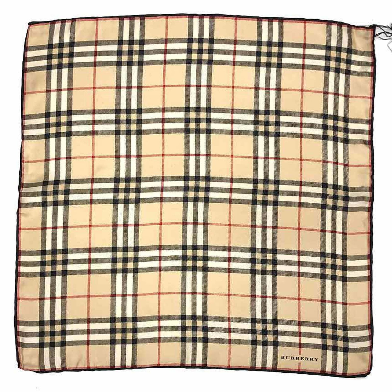 Silk Burberry Scarf: Silk Burberry Scarf Silk Burberry Scarf in Beige, 48cm x 48cm, made from high-quality silk material. This elegant scarf features a classic design, perfect for adding a touch of sophistication to any o