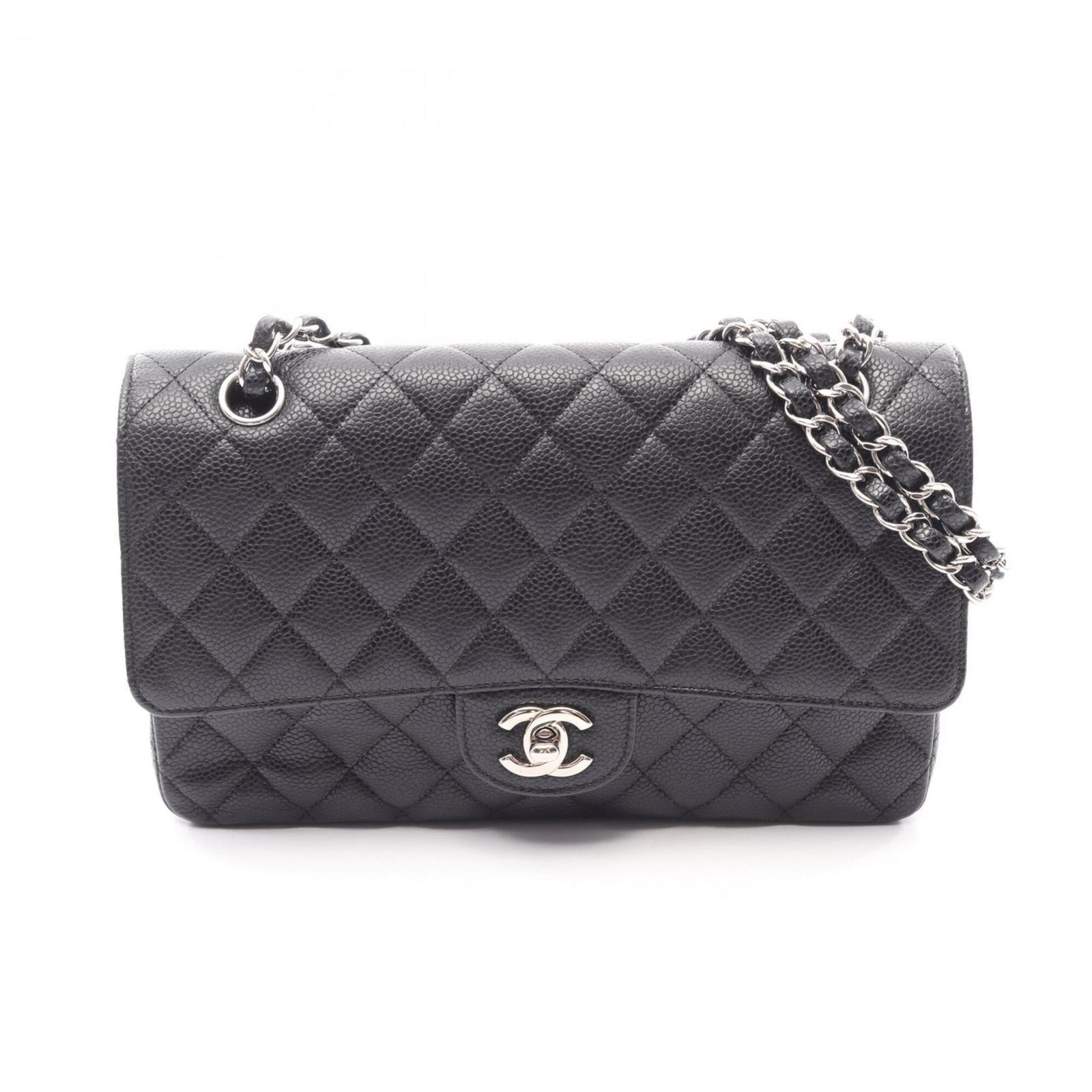 Calfskin Grained Shoulder Bag Handbag: Calfskin Grained Shoulder Bag Handbag Calfskin Grained Shoulder Bag Handbag in Black. This Chanel shoulder bag features a classic design with a 16cm x 25cm x 6.5cm size, made from high-quality