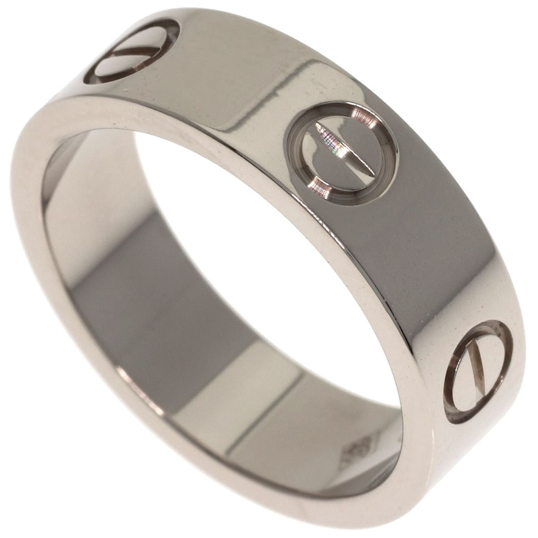 Cartier Love Ring #52 Ring K18 White Gold: Cartier Love Ring #52 Ring K18 White Gold Cartier Love Ring #52 features a sleek design with K18 White Gold material, showcasing a silver metal exterior. This ring is available in size 6.25(US) and