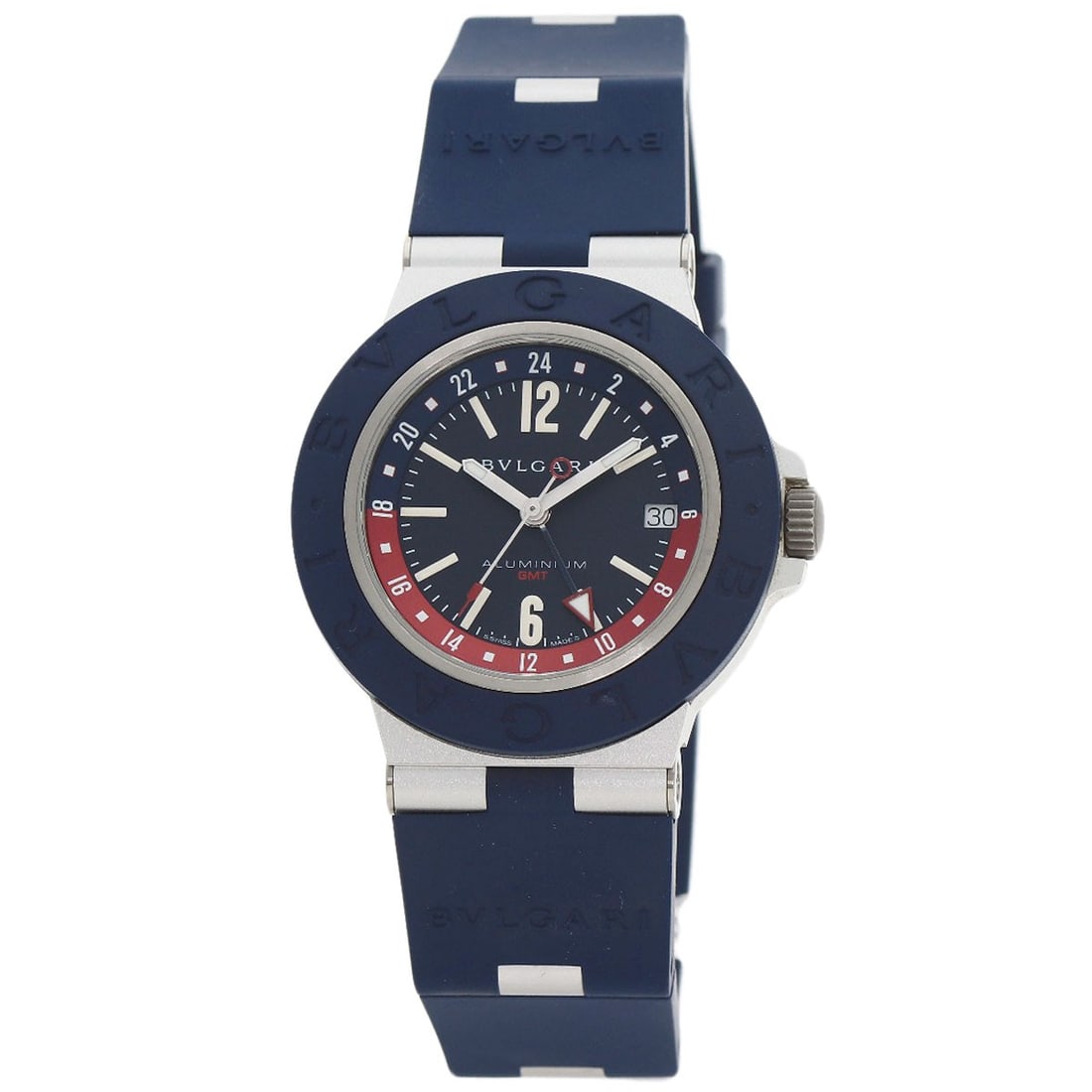 Bvlgari watches Bb40Atgmt Bvlgari aluminum GMT Bb40Atgmt: Bvlgari watches Bb40Atgmt Bvlgari aluminum GMT Bb40Atgmt Bvlgari aluminum GMT watch boasts a striking blue color scheme, both on the dial and exterior, making it a visually appealing timepiece. The