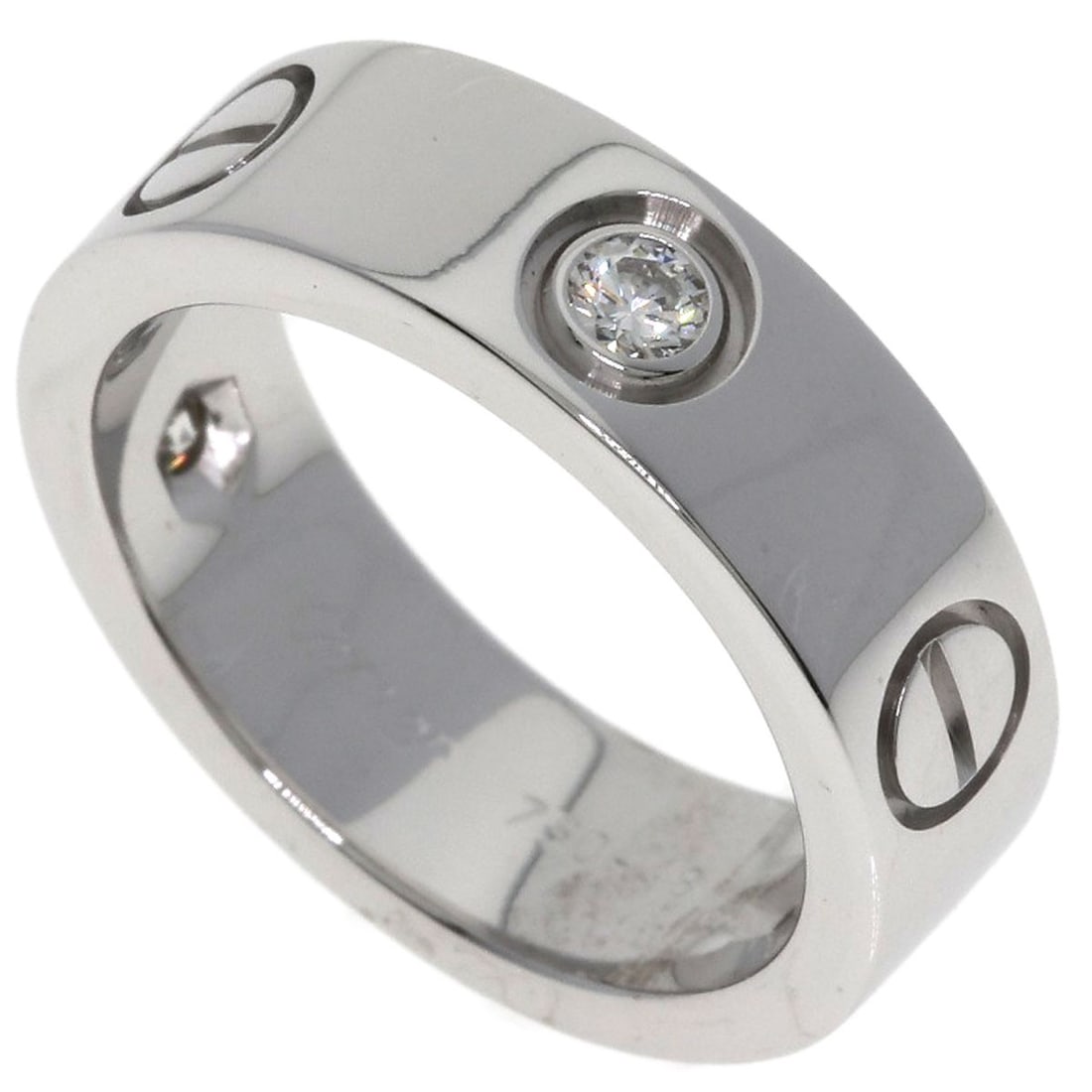 Cartier Love Ring Diamond K18 White Gold: Cartier Love Ring Diamond K18 White Gold Cartier Love Ring Diamond K18 White Gold is a stunning ring featuring a diamond main stone set in K18 white gold. The ring's sleek design and silver metal
