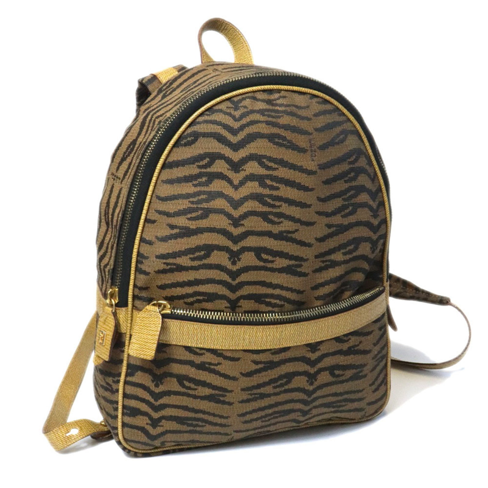 Fendi Backpack: Fendi Backpack Brown canvas Fendi backpack with a classic design, measuring 28cm x 23cm x 8cm. The bag's simple yet timeless style makes it a versatile accessory for daily use. Its compact size and