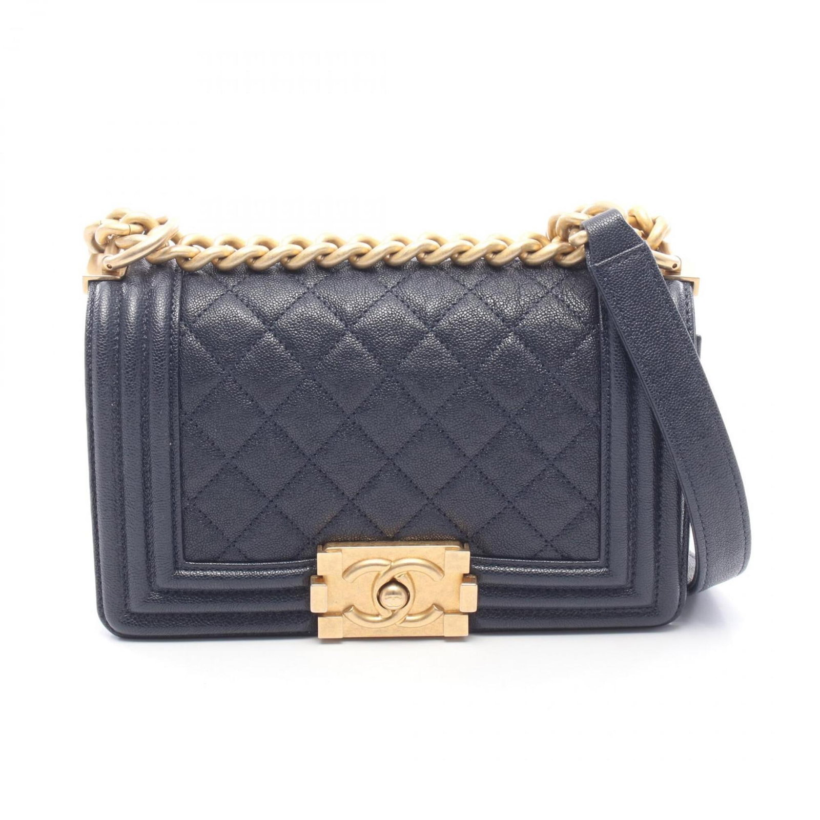 Shoulder Bag Leather Handbag Chanel: Shoulder Bag Leather Handbag Chanel Navy leather shoulder bag with gold hardware, featuring a classic design from the Boy Chanel line. Made from high-quality calfskin, this bag measures 12cm x 20cm x 