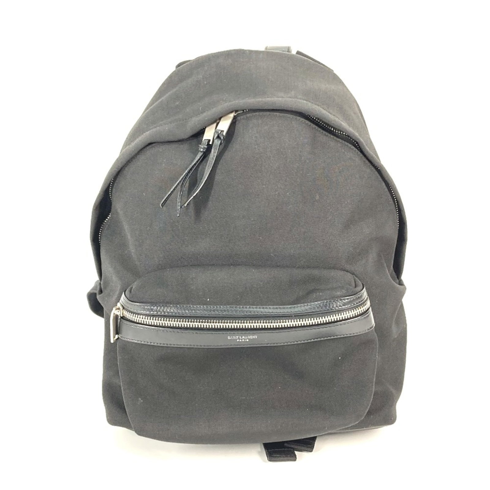 Saint Laurent backpack Leather: Saint Laurent backpack Leather Black Saint Laurent backpack made from high-quality leather, featuring a classic design with clean lines and a spacious interior. The backpack measures 25.5cm wide,