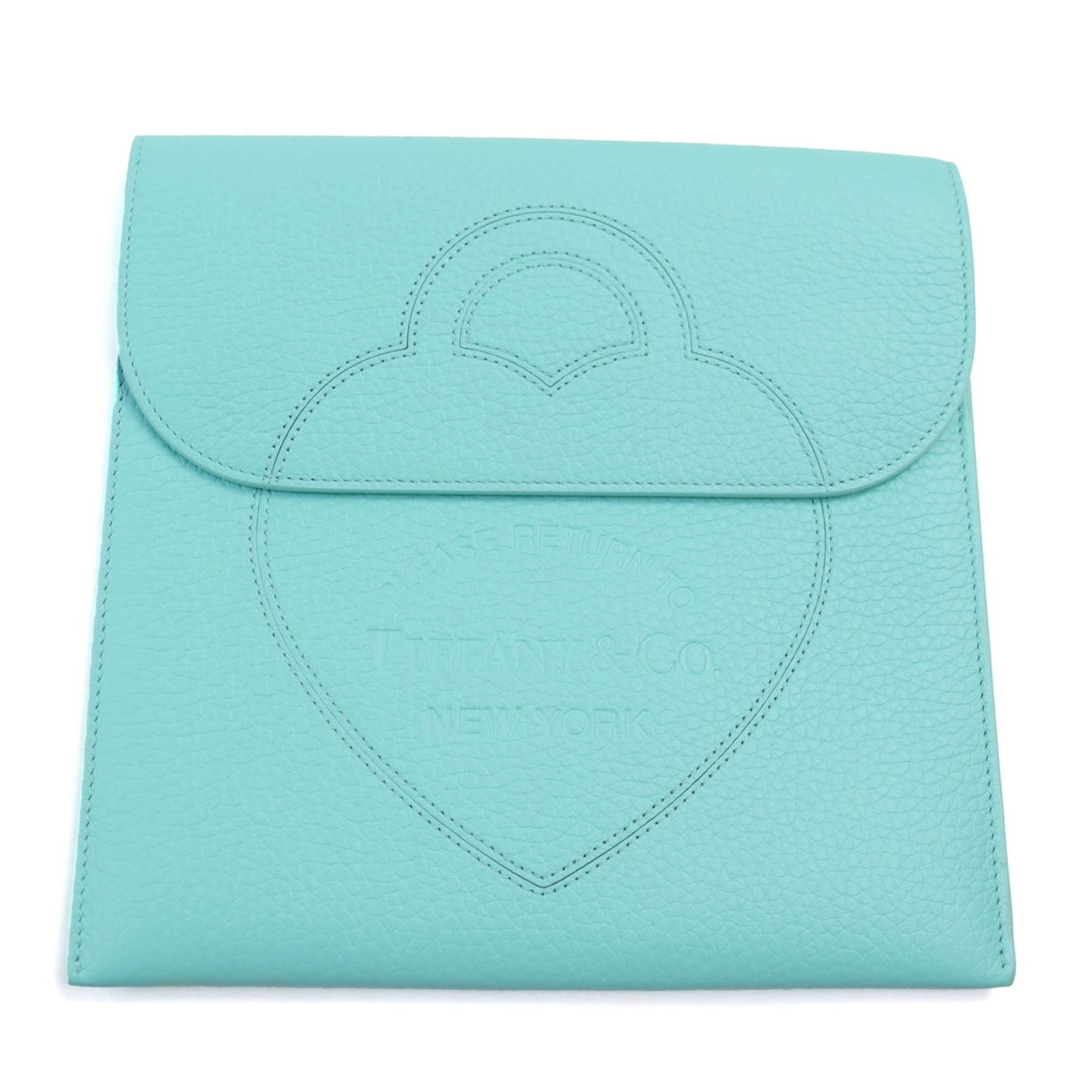 Tiffany Pouch Leather: Tiffany Pouch Leather Tiffany blue leather pouch, crafted from high-quality Italian leather, features a classic design with a 20cm x 20cm size. The item comes with a luxurious box, dust bag, and