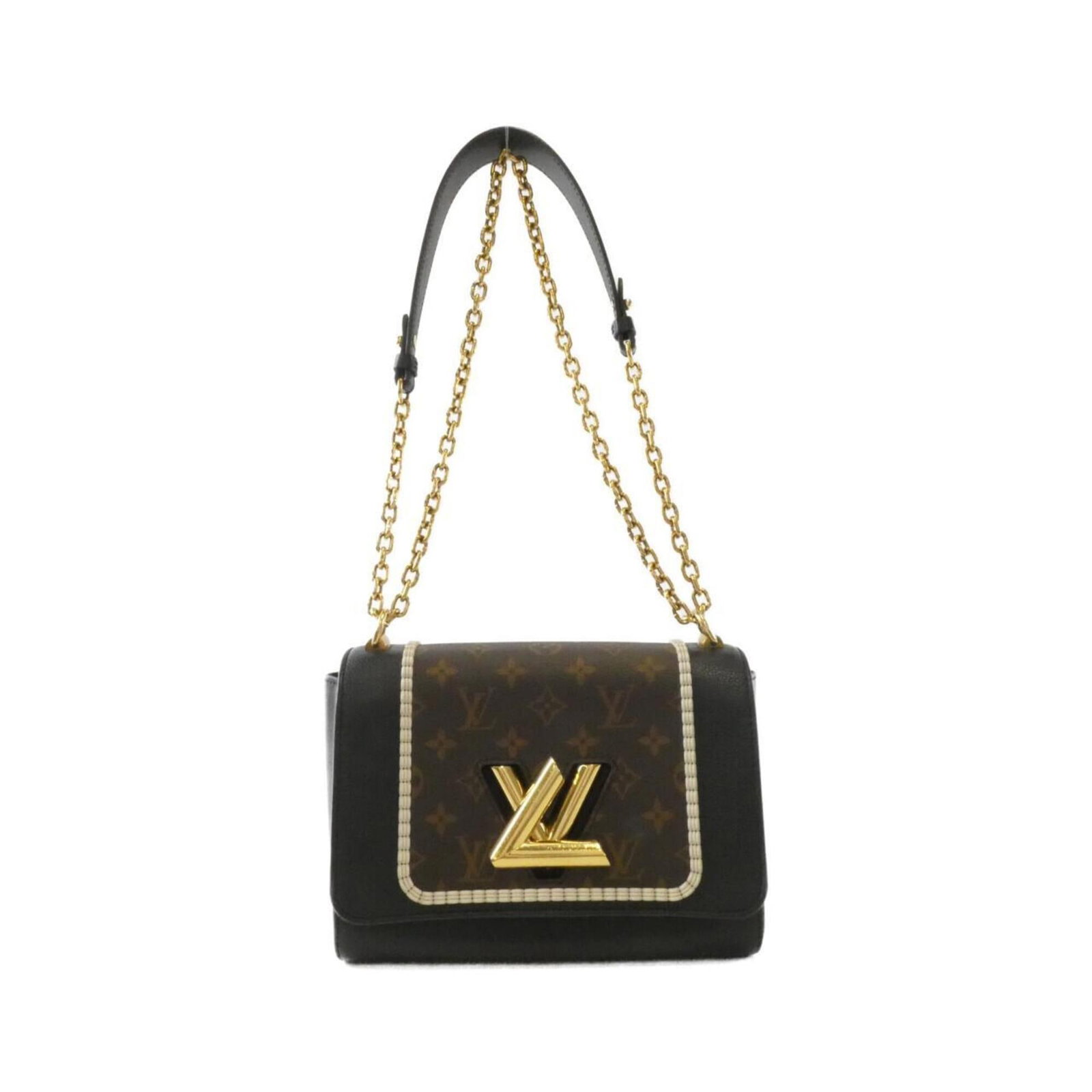 Coated Canvas Leather Louis Vuitton Shoulder Bag: Coated Canvas Leather Louis Vuitton Shoulder Bag Coated canvas and leather make up this sleek Louis Vuitton shoulder bag, available in black and maroon. The bag's dimensions are 17cm x 23cm x 10cm,
