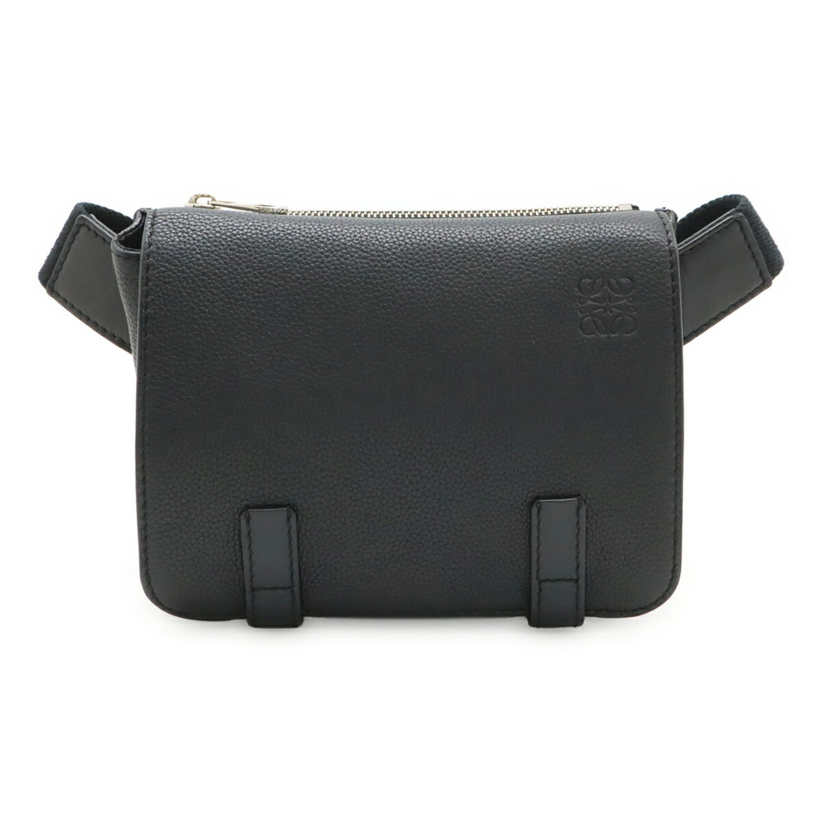 Shoulder Bag Leather Sling Loewe: Shoulder Bag Leather Sling Loewe This sleek black leather shoulder bag features a classic sling design, measuring 14cm x 19.5cm x 4cm. Made from high-quality leather, it boasts a timeless and
