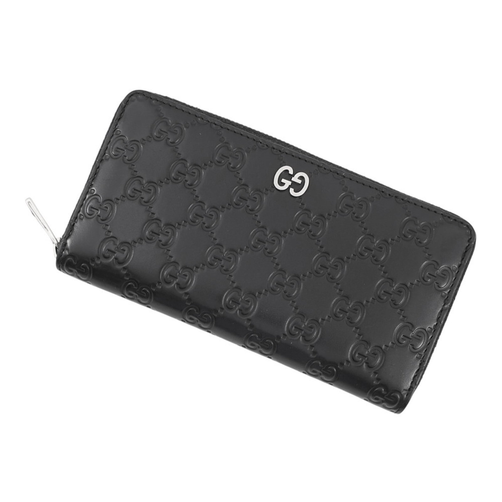 Gucci Long Wallet (Bi-Fold) Leather: Gucci Long Wallet (Bi-Fold) Leather The Gucci Long Wallet is a sleek bi-fold design crafted from high-quality leather, featuring a classic black finish. Measuring 10cm x 19cm, this stylish accessory i