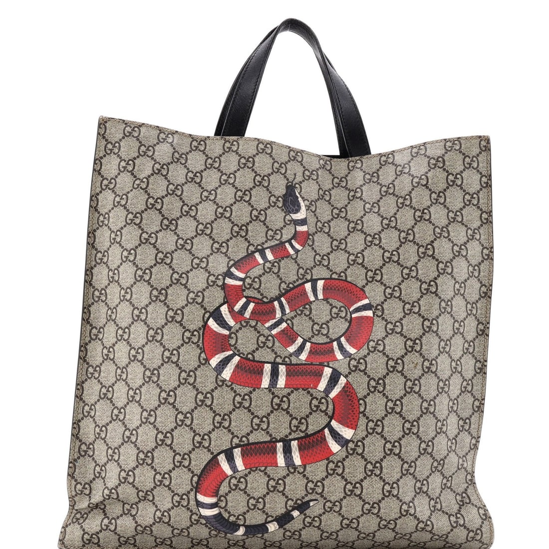 Gucci Soft Convertible Open Tote Printed Canvas GG Tall Coated: Gucci Soft Convertible Open Tote Printed Canvas GG Tall Coated Soft and stylish, this Gucci Soft Convertible Open Tote features a printed canvas exterior in a rich brown hue. With a convertible