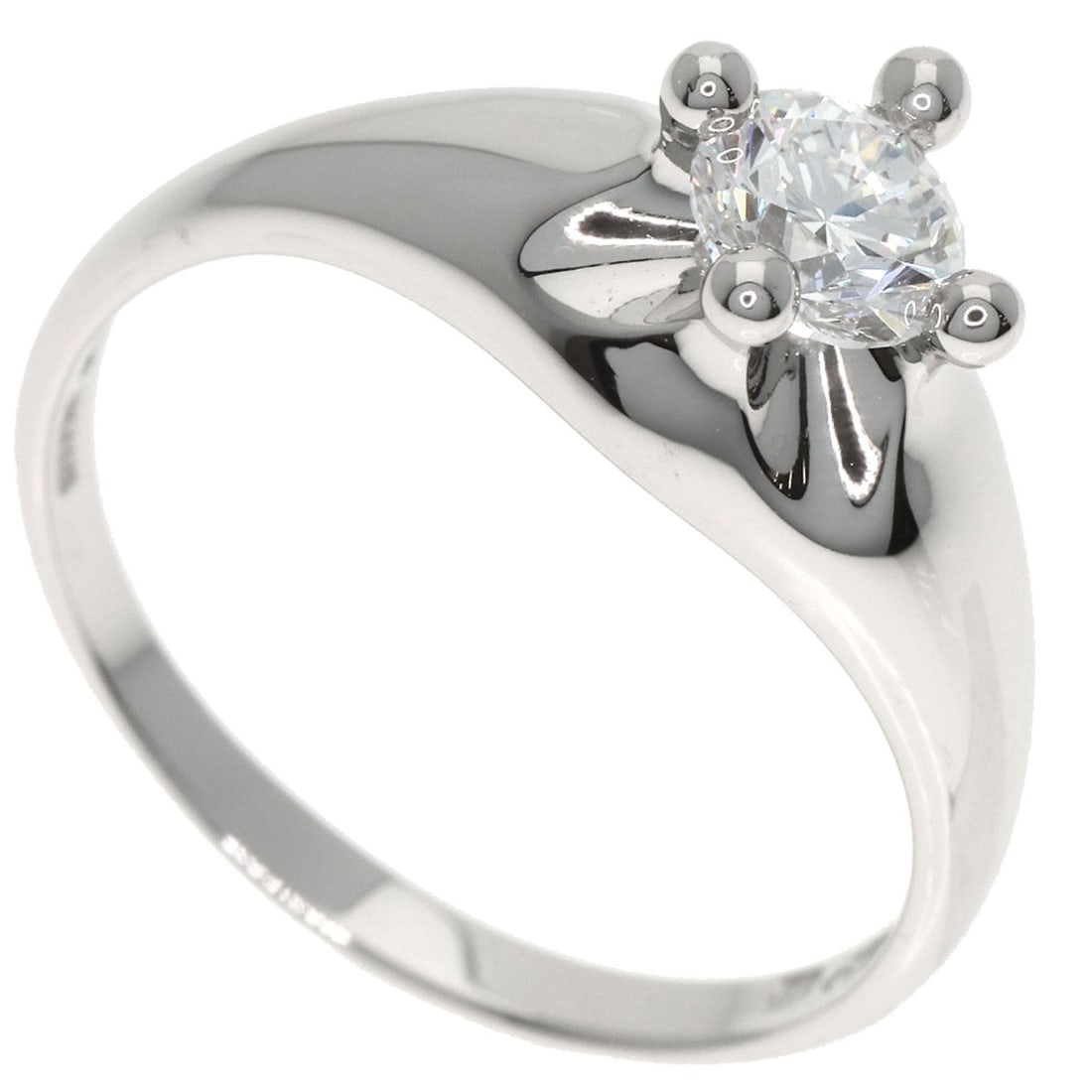 Bvlgari Platinum Corona Diamond Pt950 Ring: Bvlgari Platinum Corona Diamond Pt950 Ring Bvlgari Platinum Corona Diamond Pt950 Ring is set in platinum and features a diamond, weighing 0.502ct, with a D color. The ring's exterior is made of