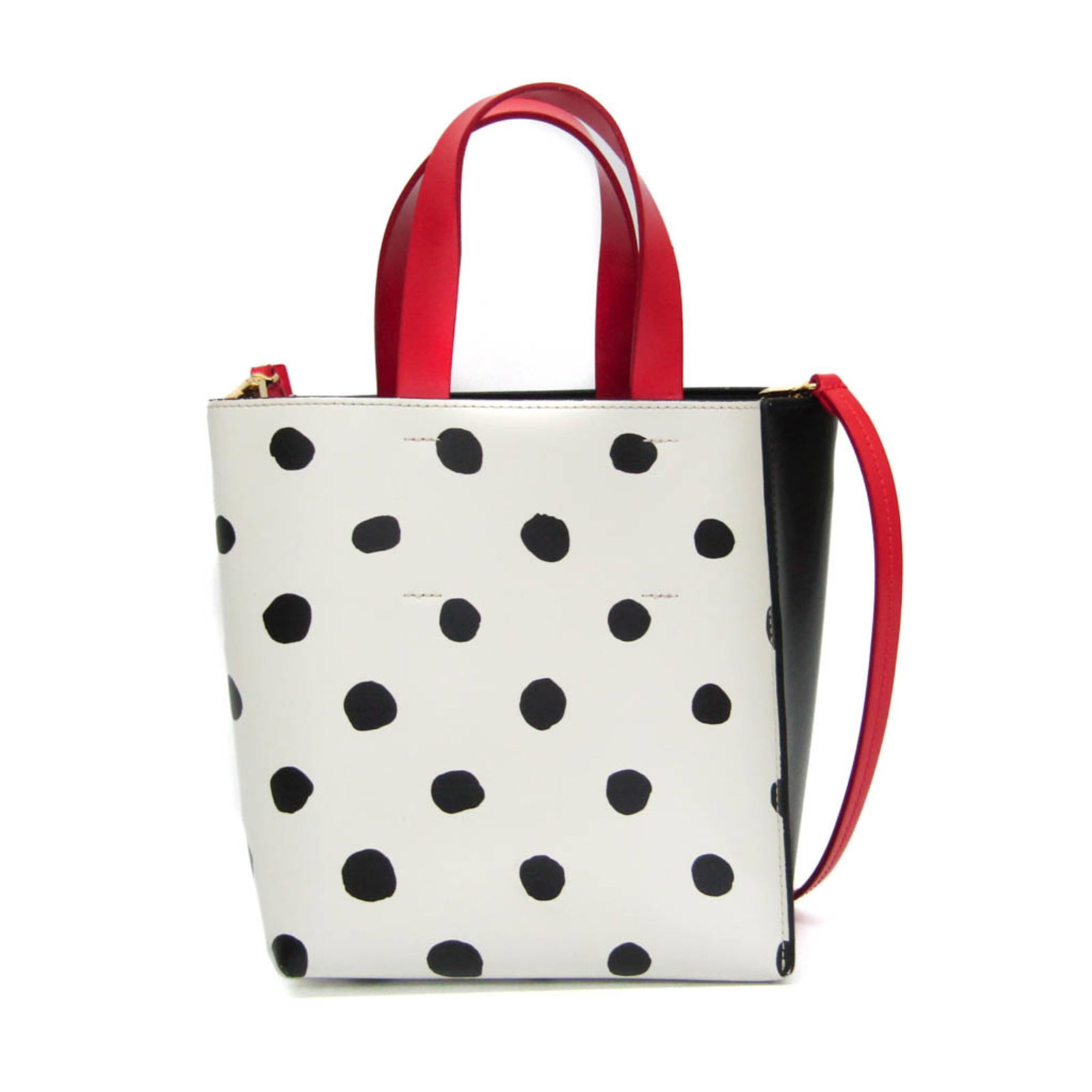 Handbag Leather Marni Shoulder Bag: Handbag Leather Marni Shoulder Bag The Marni Museo Mini SHMP003904 shoulder bag is a sleek and stylish leather handbag with a drawstring pouch. Measuring 22cm x 19cm x 10cm, it features a black, red,