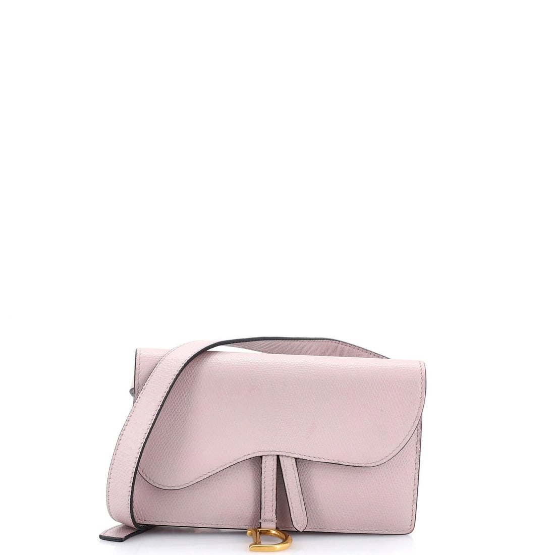 Christian Dior Saddle Rectangular Leather Belt Bag: Christian Dior Saddle Rectangular Leather Belt Bag The Christian Dior Saddle Rectangular Leather Belt Bag boasts a striking pink exterior with a classic saddle design. Measuring 4" in height, 6.5" in