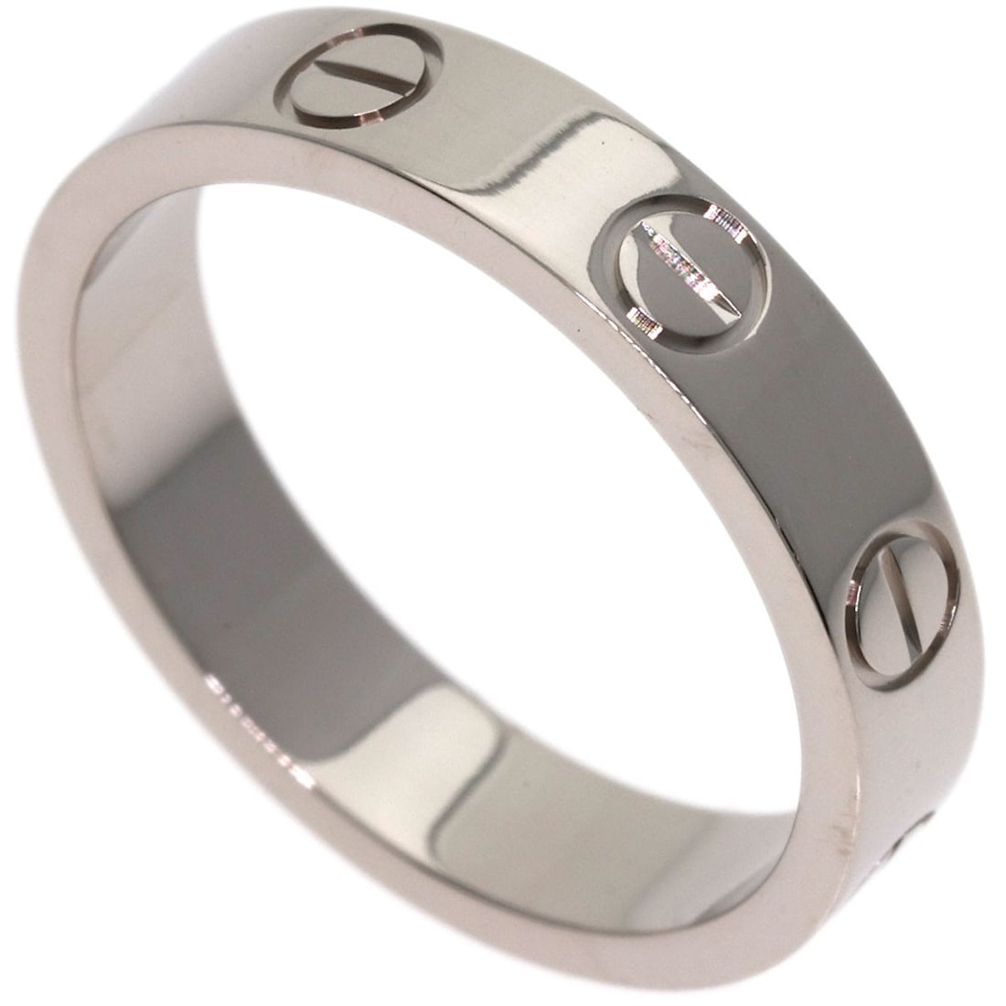 Love Ring Gold White K18 Cartier #48: Love Ring Gold White K18 Cartier #48 K18 White Gold Cartier Ring #48 - A sleek and sophisticated ring featuring K18 white gold, a precious metal known for its exceptional durability and luster. This