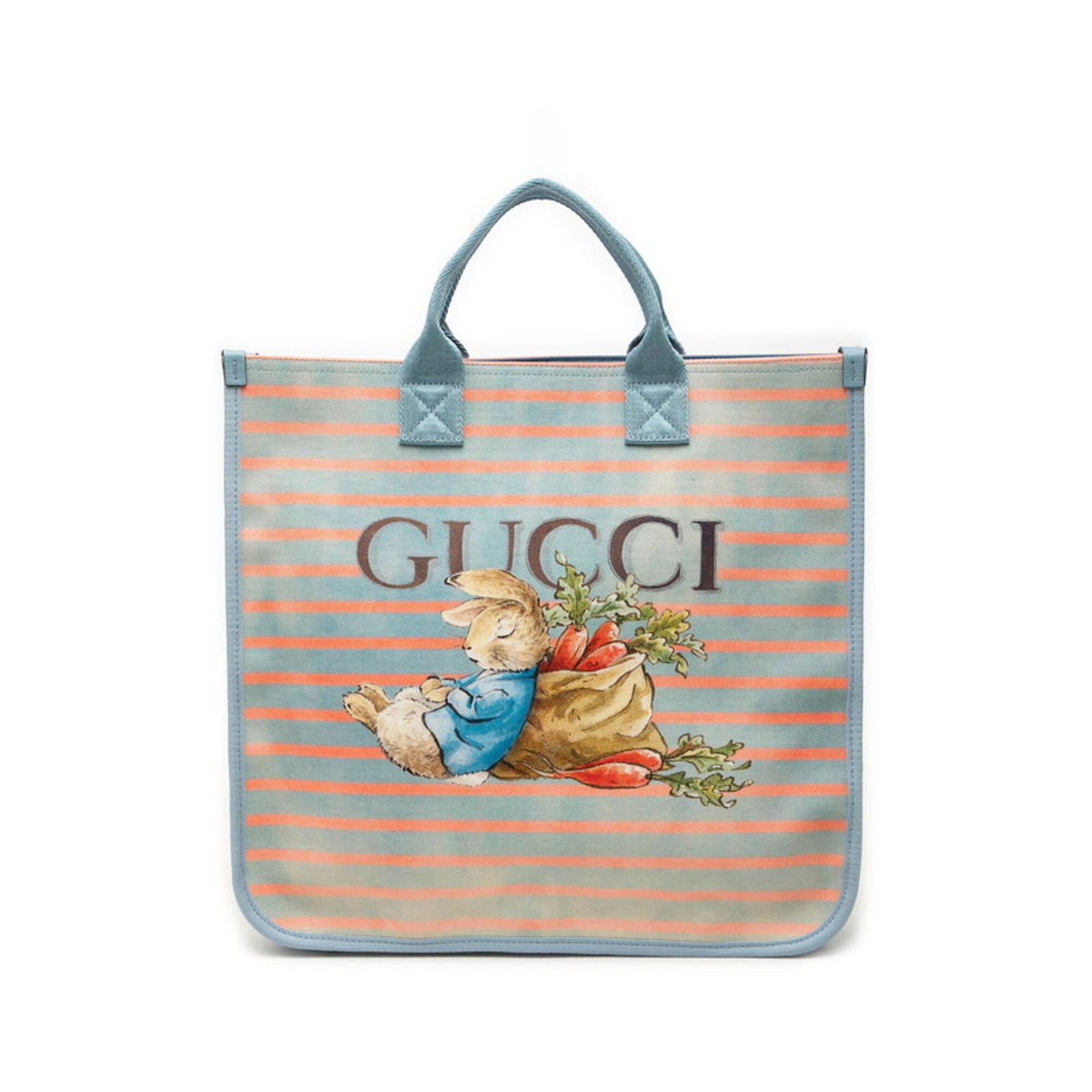 Gucci Handbag Tote Bag Canvas Nylon: Gucci Handbag Tote Bag Canvas Nylon Canvas and Nylon blend creates a durable and stylish tote bag from Gucci, available in a vibrant blue and pink color combination. Measuring 32cm x 33cm x 8.3cm,