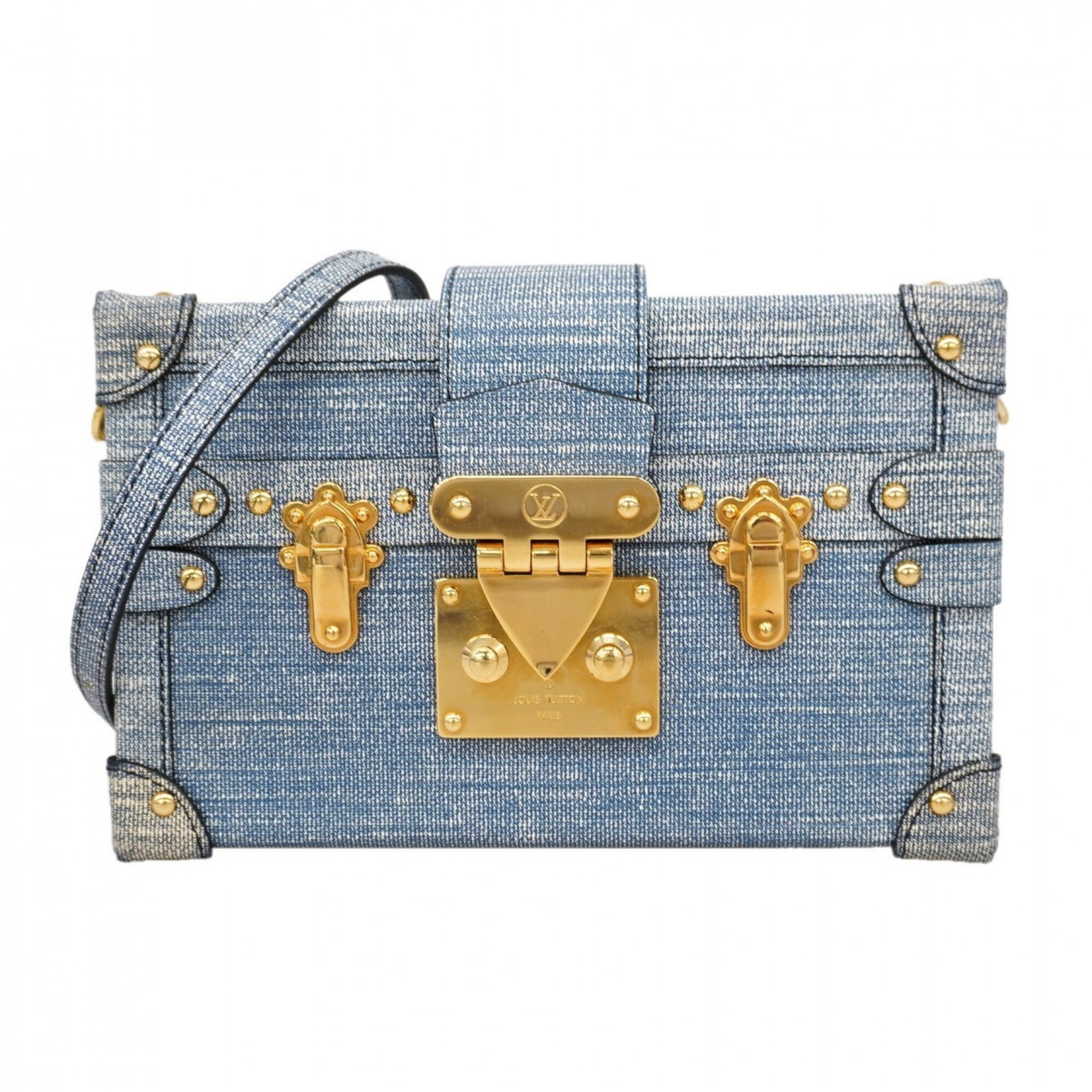 Shoulder Bag by Louis Vuitton: Shoulder Bag by Louis Vuitton Blue Louis Vuitton shoulder bag with dimensions 11.5cm x 19cm x 4.5cm. This stylish bag features a classic design and a signature monogram pattern. Made from high-quality
