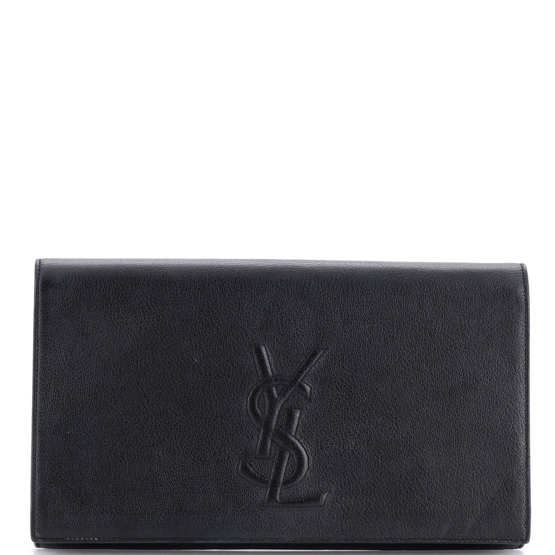 Large Belle de Jour Clutch Saint Laurent: Large Belle de Jour Clutch Saint Laurent Large Belle de Jour Clutch Saint Laurent in striking blue leather, featuring a satin interior and gold hardware. With its classic design and substantial size, 