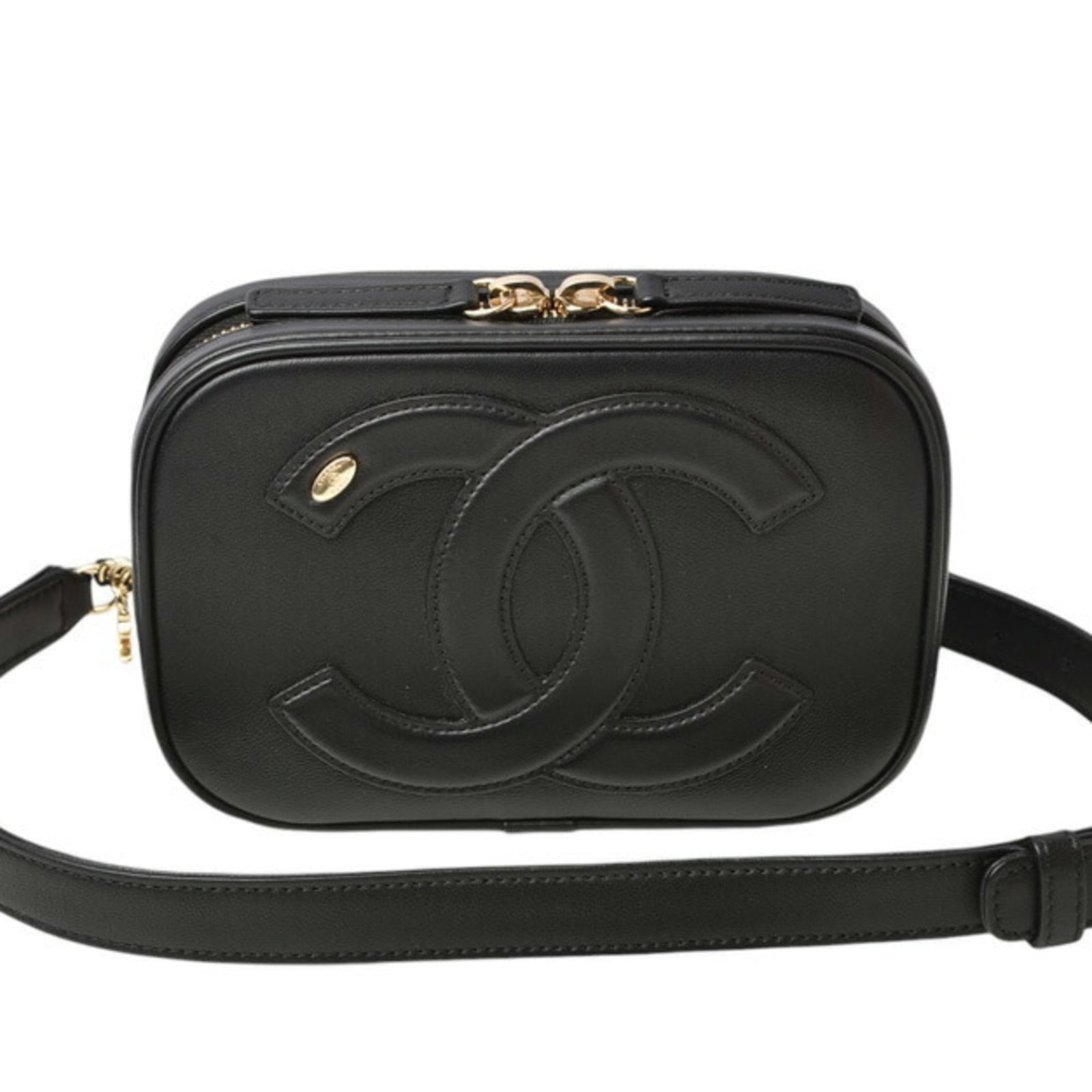 Shoulder Bag Leather Chanel: Shoulder Bag Leather Chanel Black Leather Shoulder Bag by Chanel. This classic shoulder bag is made from high-quality leather and features a timeless design. It comes with a box, dust bag, and guarant