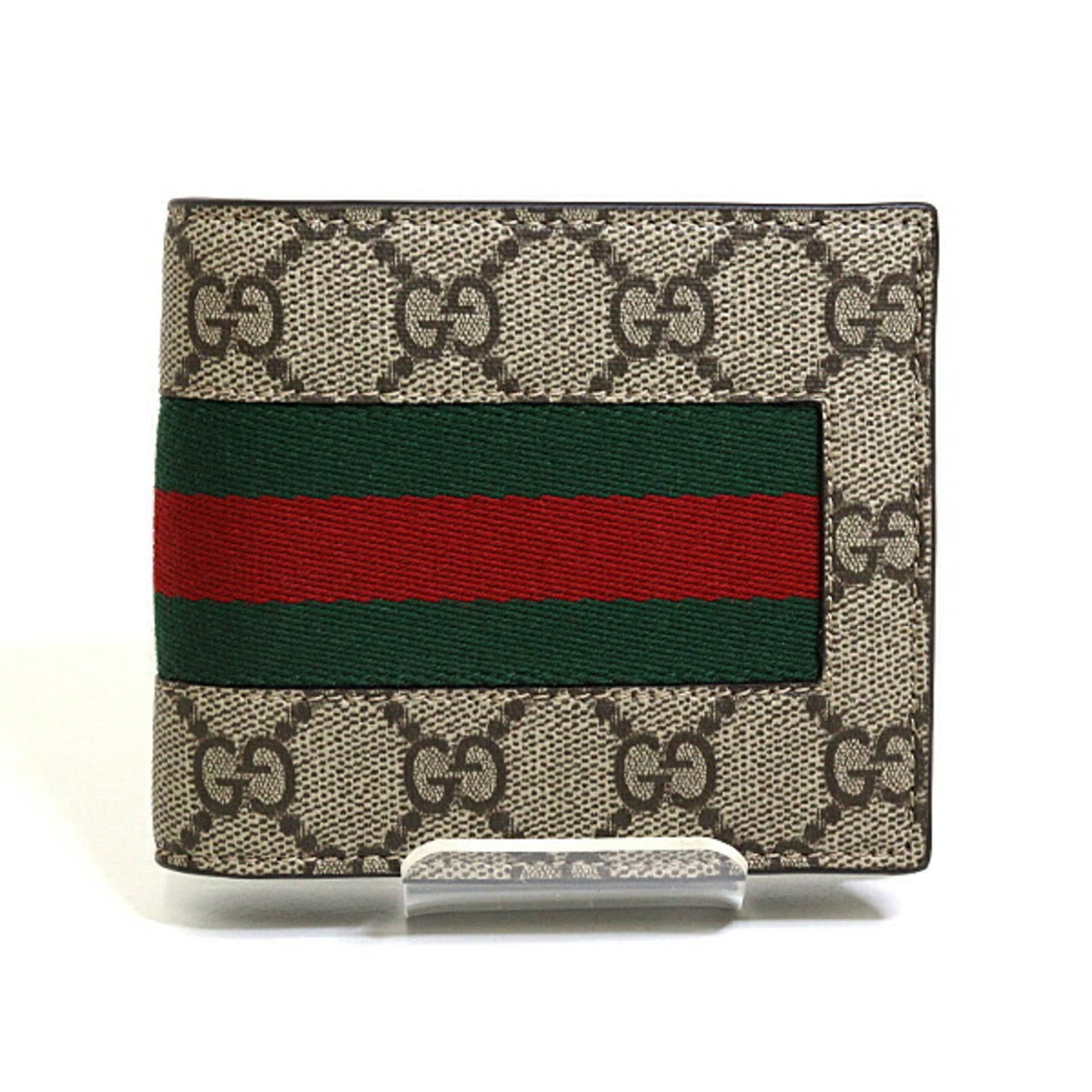 Gucci Supreme Leather Bi Fold Wallet: Gucci Supreme Leather Bi Fold Wallet Gucci Supreme Leather Bi Fold Wallet boasts a sleek design with the iconic GG Supreme pattern, available in three stylish colors: Beige, Green, and Red. Made from