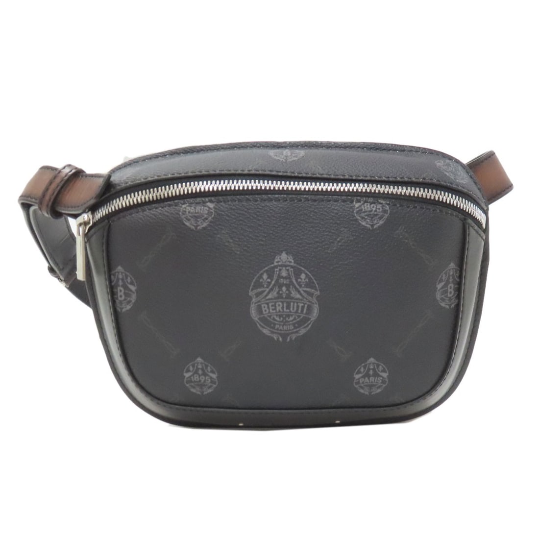 Pvc Leather Berluti Explorer Body Bag: Pvc Leather Berluti Explorer Body Bag Black PVC Leather Berluti Explorer Body Bag. Made from PVC, this body bag features a black exterior. The Berluti style is evident in its design. Item Specifics: