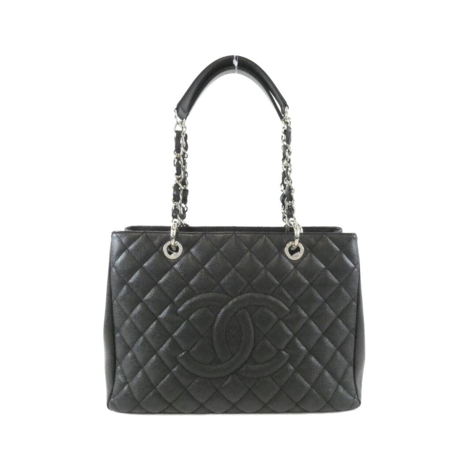 Calfskin Grained Chanel Bag Shoulder: Calfskin Grained Chanel Bag Shoulder Black Grained Calfskin Shoulder Bag from Chanel, measuring 25cm x 34cm x 13cm. This shoulder bag features high-quality, textured calfskin material that adds a