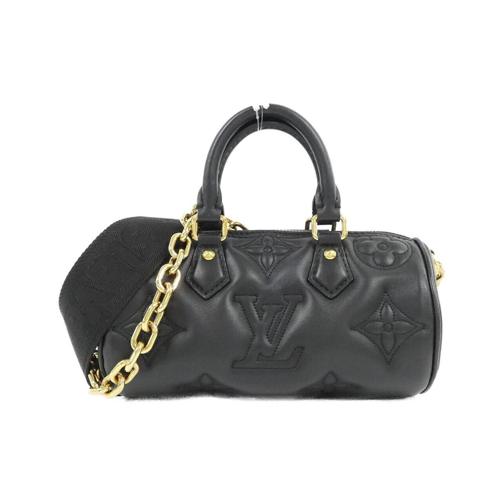 Shoulder Bag Leather Louis Vuitton: Shoulder Bag Leather Louis Vuitton This luxurious black leather shoulder bag from Louis Vuitton boasts a sleek design with gold hardware, adding a touch of sophistication to any outfit. Made from