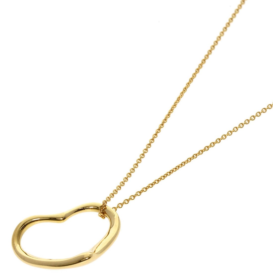 Yellow Gold Necklace Tiffany&Co Open Heart K18: Yellow Gold Necklace Tiffany&Co Open Heart K18 Yellow Gold Necklace with Tiffany&Co Open Heart Design, crafted from K18 Gold for durability and luxury, features a striking open heart design that adds