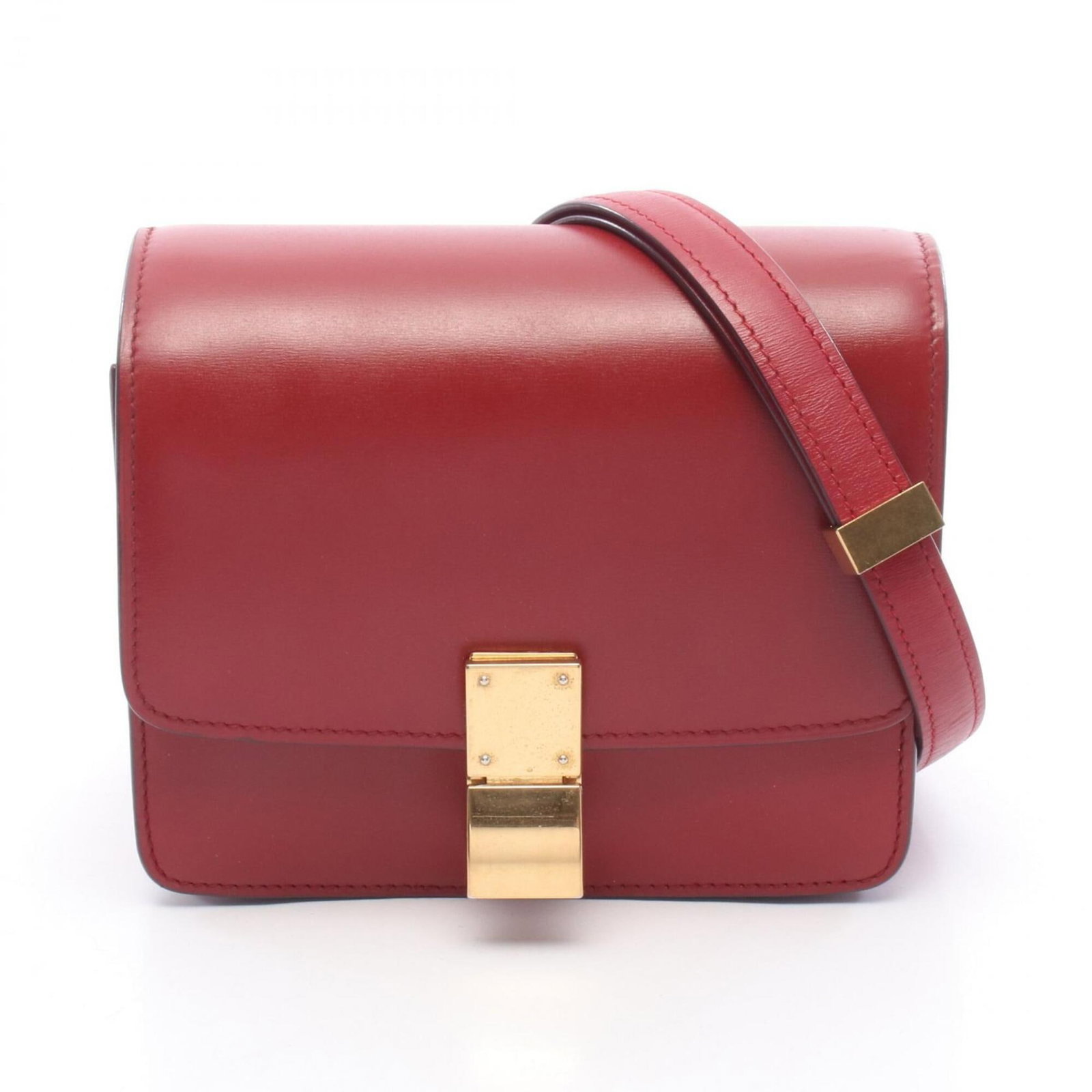 Handbag Leather Shoulder Bag Celine: Handbag Leather Shoulder Bag Celine The Celine handbag is a classic shoulder bag made from high-quality leather, available in a striking red color. Measuring 14.5cm x 16.5cm x 6.5cm, it offers a