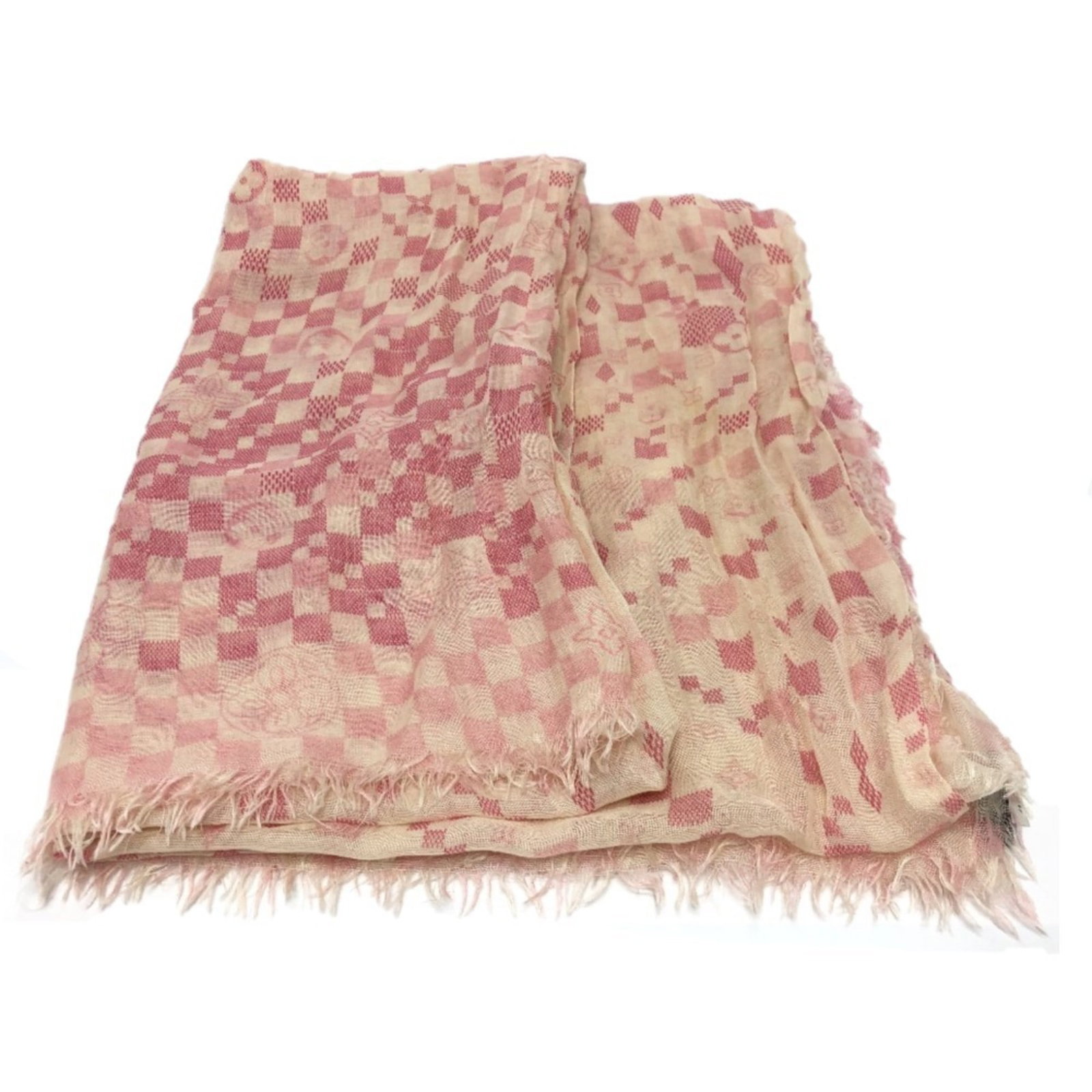 Cashmere Stole Vuitton Louis: Cashmere Stole Vuitton Louis Cashmere Stole in Pink and Yellow from Louis Vuitton's M72578 Model. This 1.28m x 1.87m long stole is made from high-quality cashmere, offering a luxurious feel. The