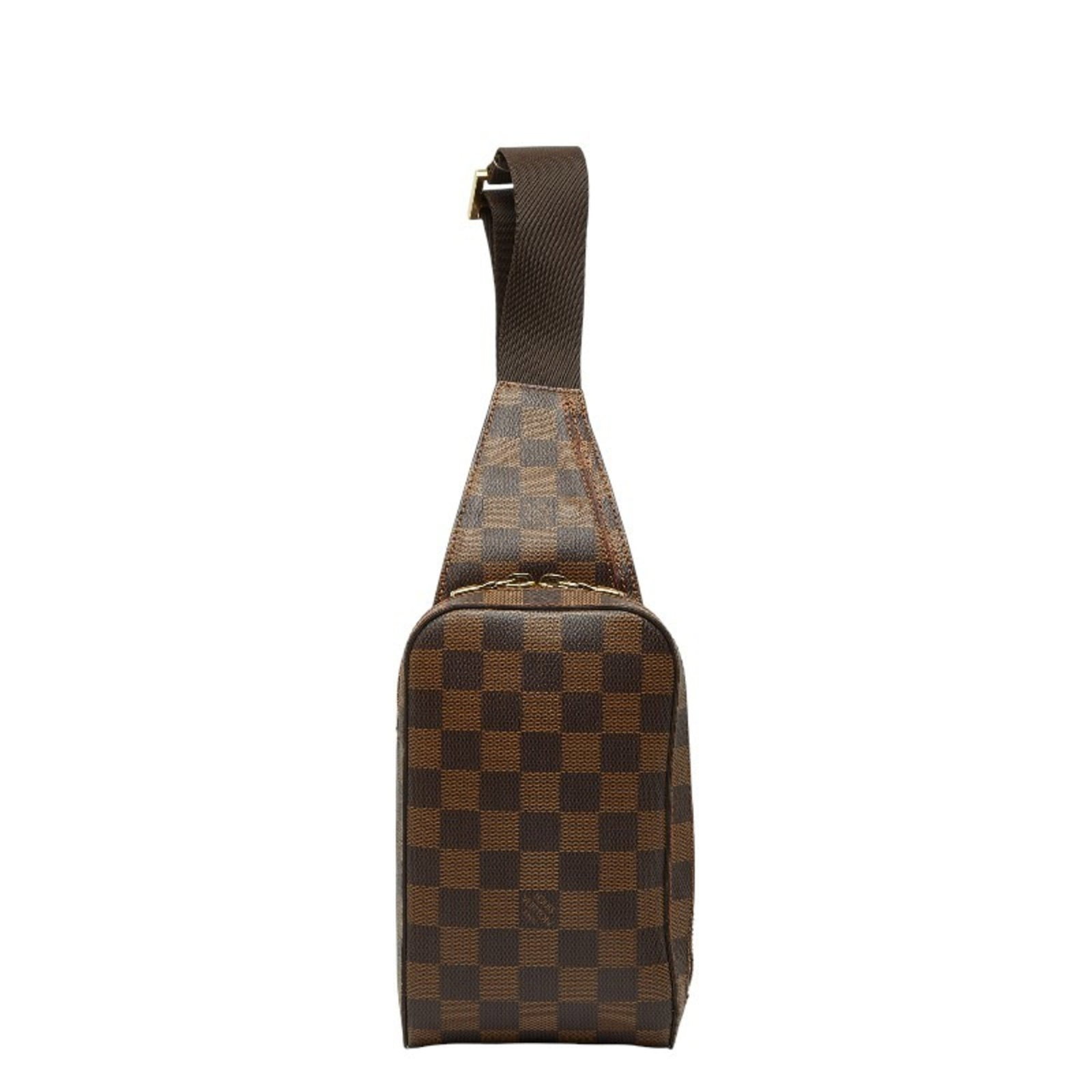 Pvc Leather Louis Vuitton Sling Bag: Pvc Leather Louis Vuitton Sling Bag PVC Leather Louis Vuitton Sling Bag in Brown, featuring a unique blend of materials and a classic design. This stylish bag measures 20cm x 11cm x 4cm and boasts a