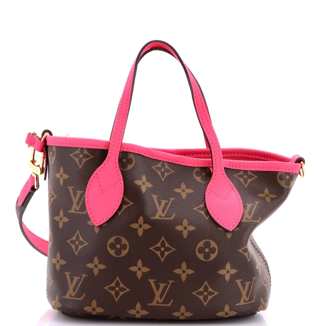 Louis Vuitton Neverfull Bandouliere Inside Out Monogram Canvas and Leather BB: Louis Vuitton Neverfull Bandouliere Inside Out Monogram Canvas and Leather BB Pink Louis Vuitton Neverfull Bandouliere Inside Out Monogram Canvas and Leather BB tote features a unique canvas and