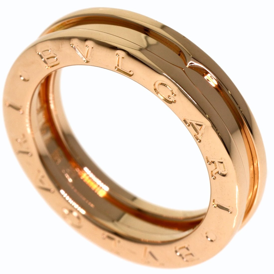 Bvlgari B.Zero1 1 Band #49 Ring K18 Pink Gold: Bvlgari B.Zero1 1 Band #49 Ring K18 Pink Gold K18 Pink Gold Bvlgari B.Zero1 1 Band #49 Ring, a sleek and sophisticated piece, boasts a striking gold metal design with a ring size of 5(US). This K18