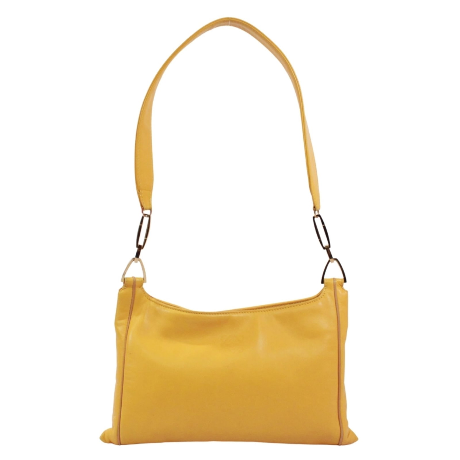 Shoulder Bag Leather: Shoulder Bag Leather Yellow Leather Shoulder Bag from Loewe, Italy, measures 15cm x 26cm x 2cm. This stylish bag features high-quality leather construction and a classic design. Made in Italy, it show