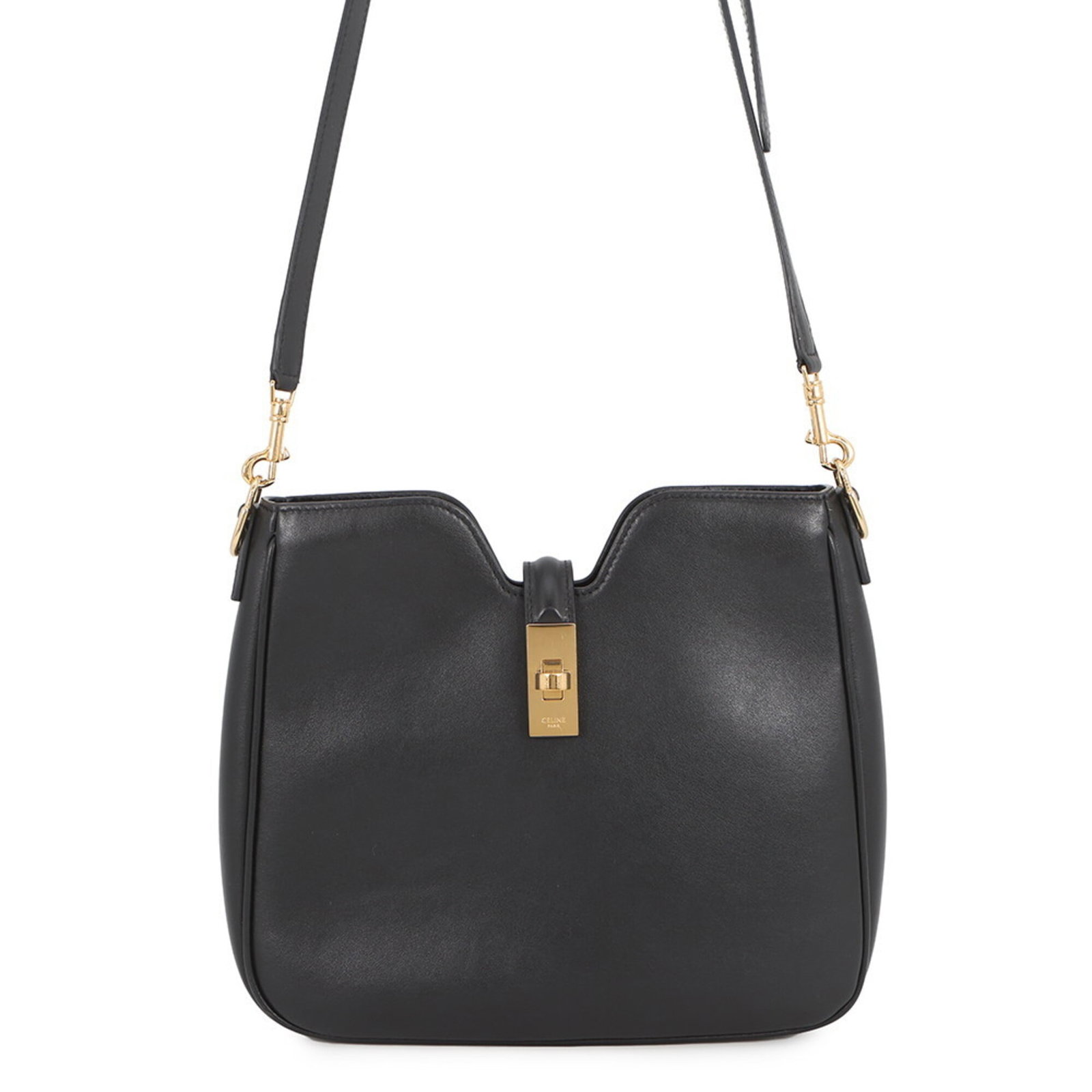 Handbag Leather Shoulder Bag Celine: Handbag Leather Shoulder Bag Celine This Celine leather shoulder bag is crafted from high-quality Italian leather, featuring a sleek black design. Measuring 18cm x 24.5cm x 5cm, it offers a spacious i