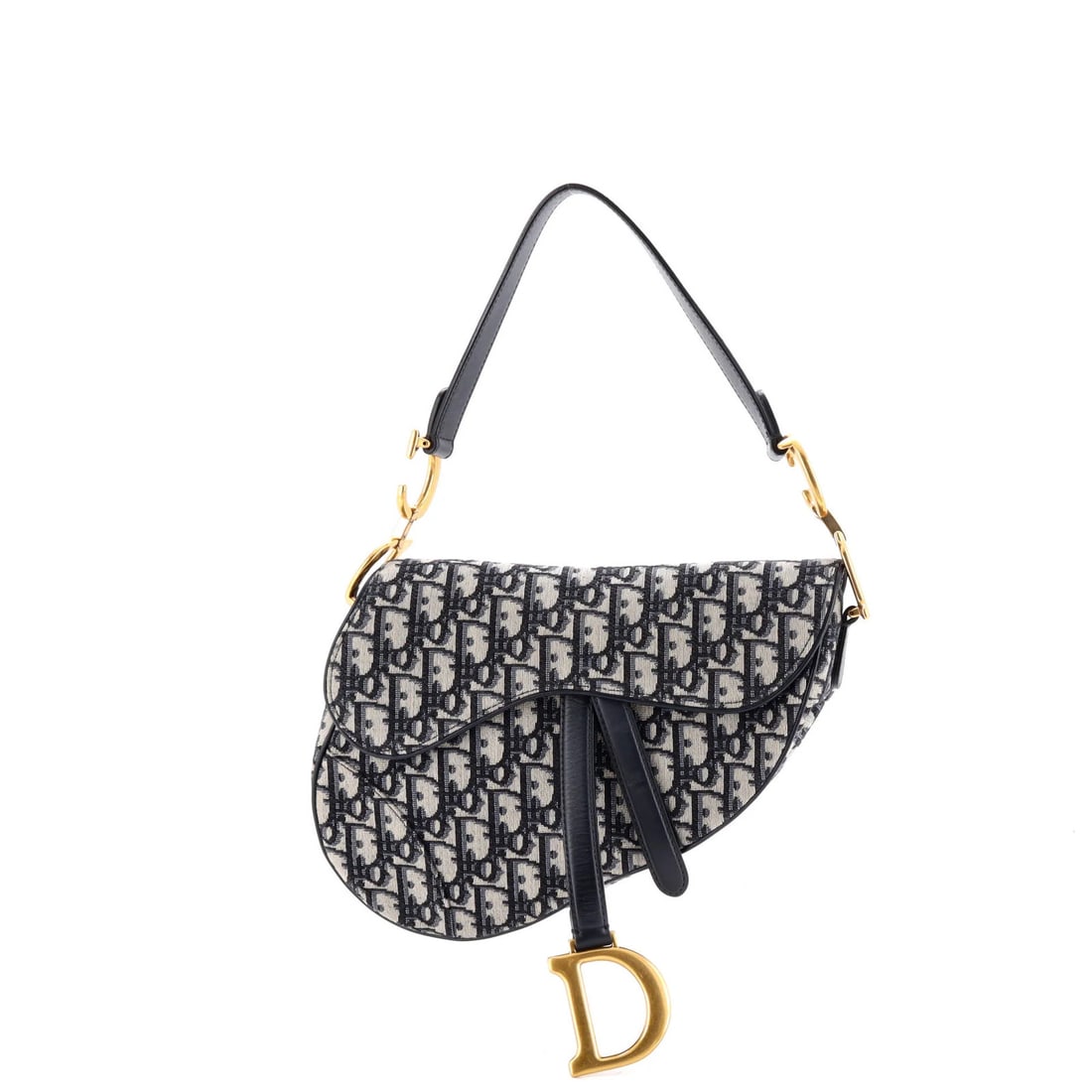 Canvas Oblique Medium Saddle Handbag Dior Christian (1 of 6)