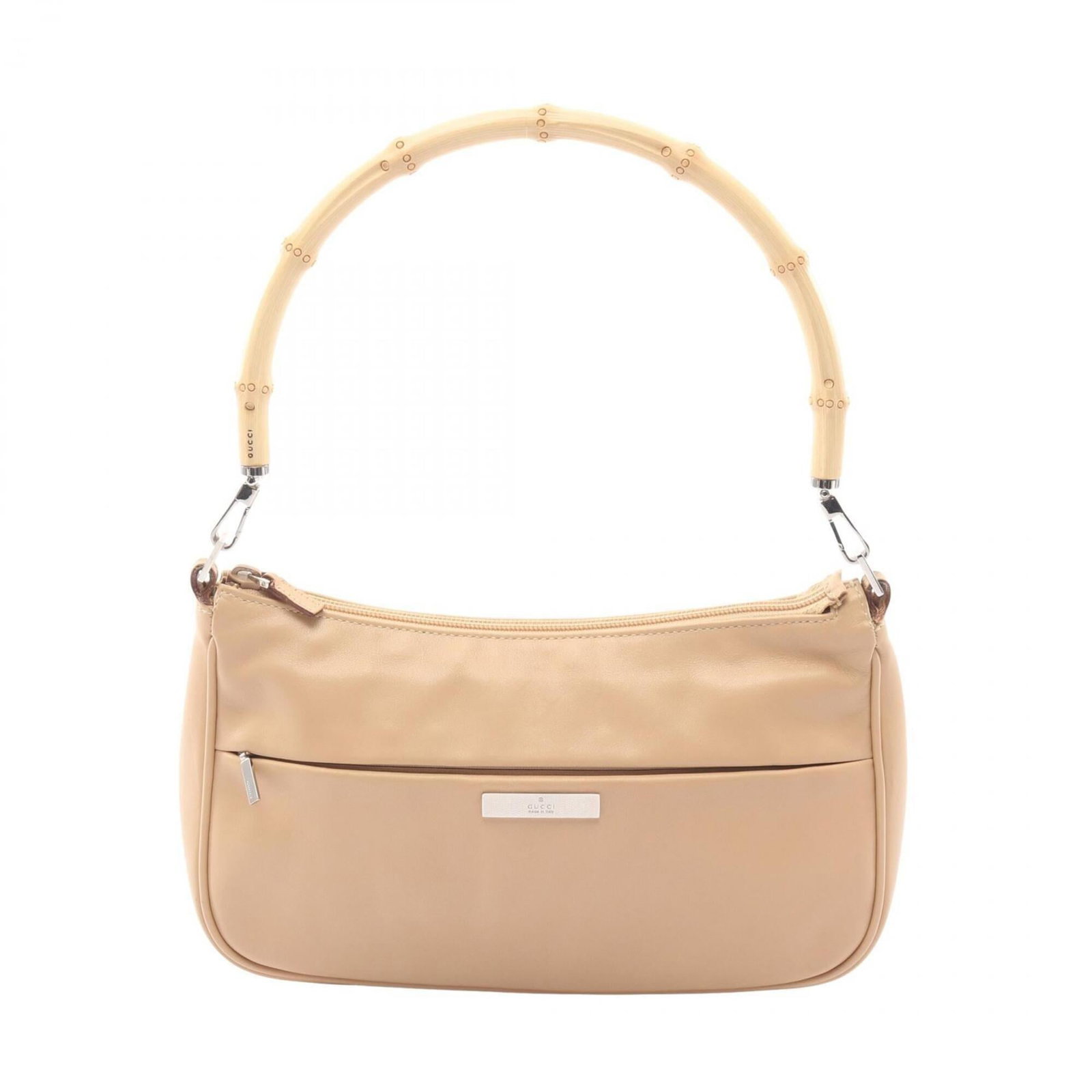 Handbag Leather Gucci: Handbag Leather Gucci Gucci MPN 001.3865 Handbag features high-quality beige leather construction, measuring 15cm x 26cm x 6cm. The classic design boasts a timeless elegance, making it a stylish