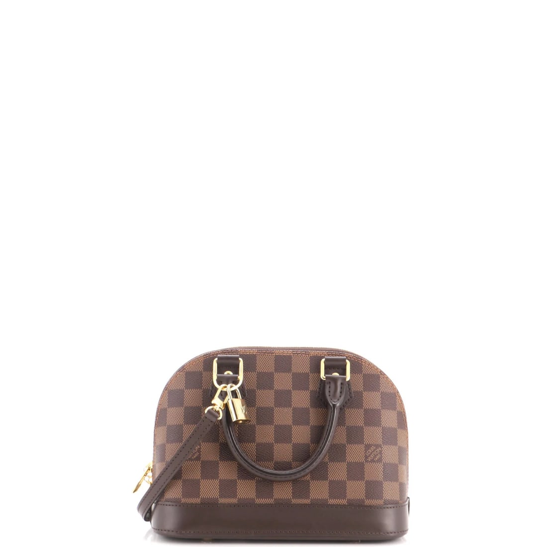 Louis Vuitton Alma Handbag Damier BB: Louis Vuitton Alma Handbag Damier BB The Louis Vuitton Alma Handbag Damier BB is a stylish shoulder bag with a classic design. Measuring 7" tall and 9" wide, it features a brown canvas exterior with