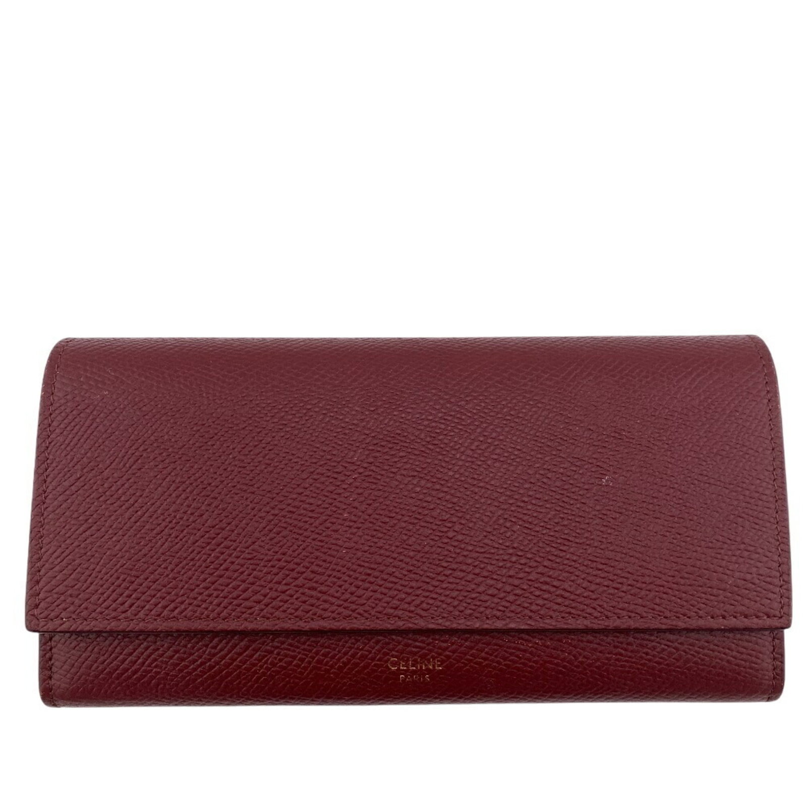 Celine Long Wallet (Bi-Fold) Leather: Celine Long Wallet (Bi-Fold) Leather Bordeaux leather provides a rich, luxurious feel to this bi-fold long wallet from Celine, featuring a classic design with clean lines and a sophisticated size. The